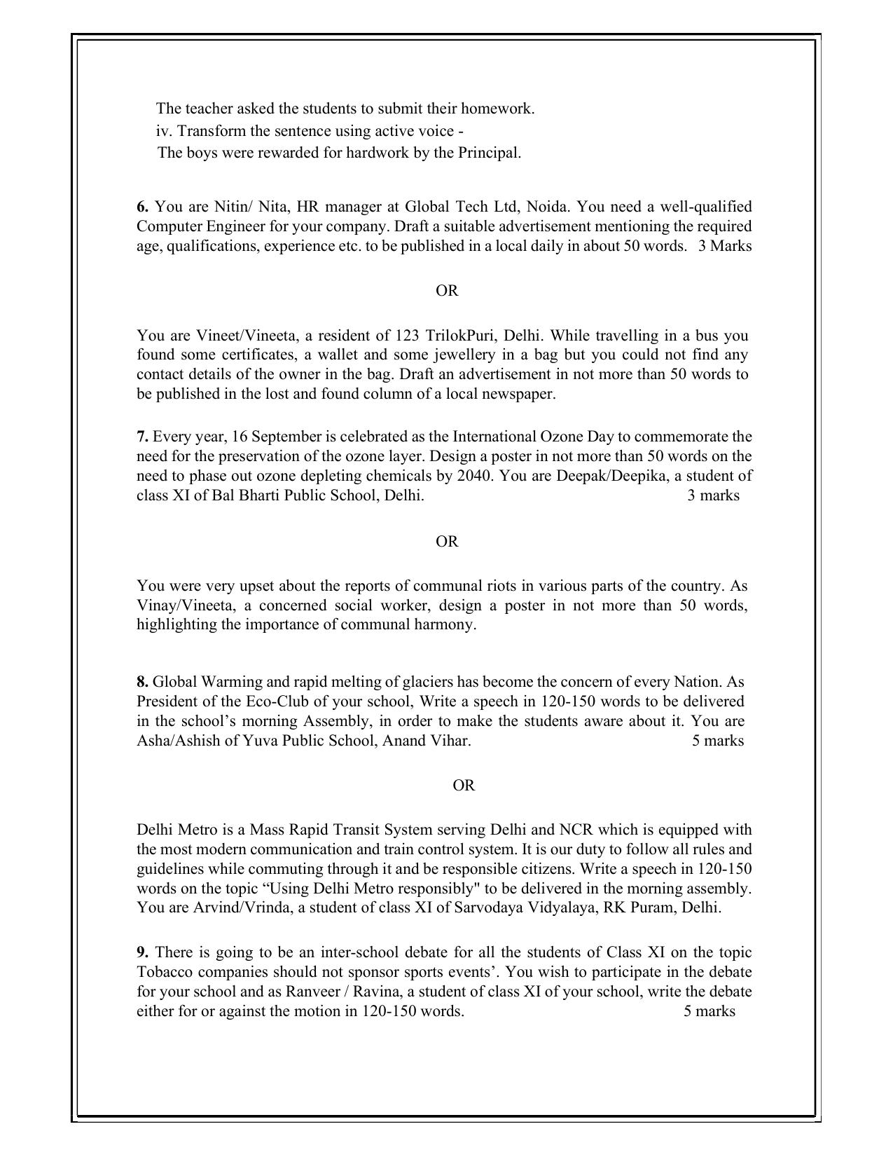 Edudel Class 11 English Practice Papers-2 (2023-24) - Page 8