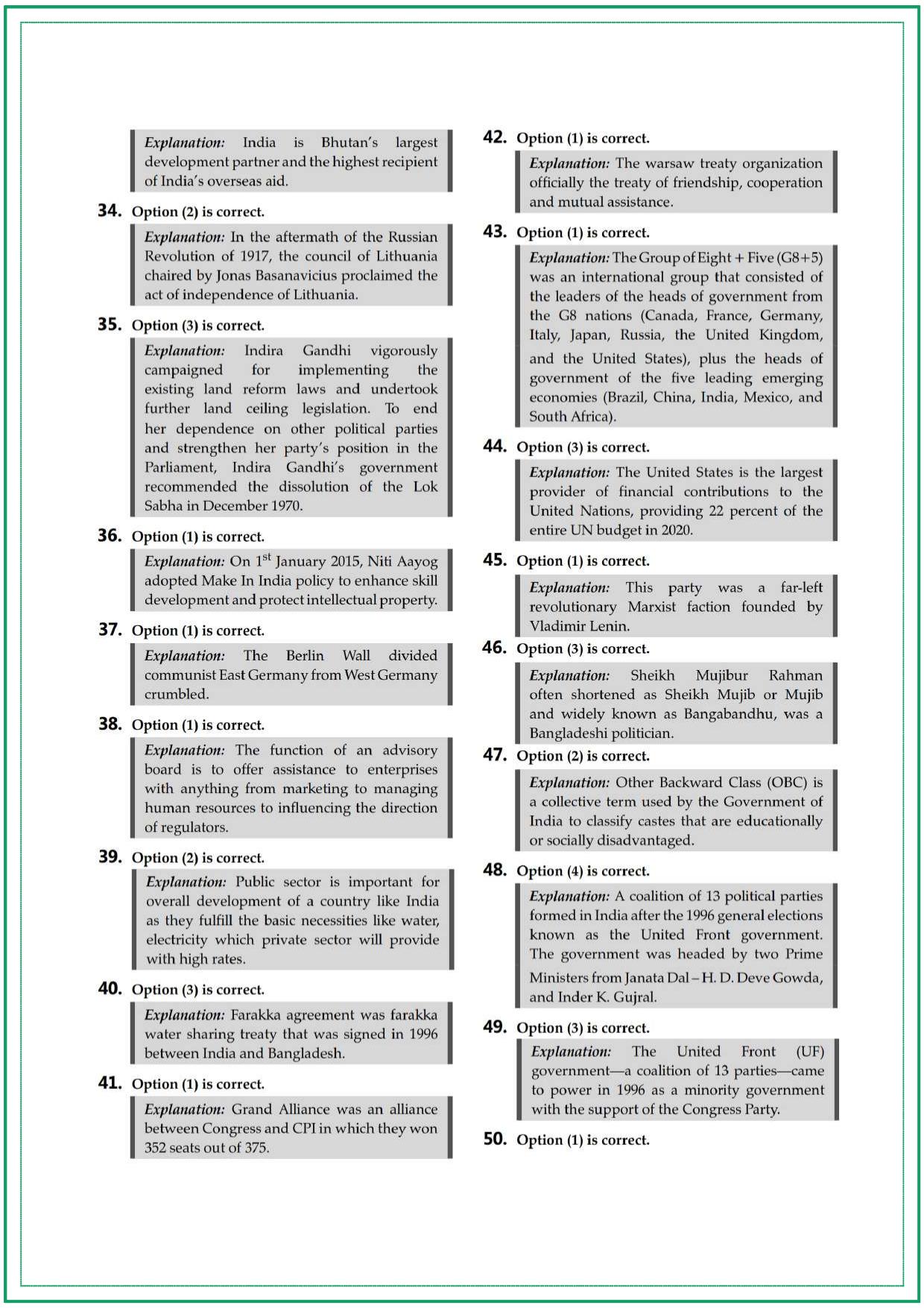 CUET Political Science Sample Paper 4 - Page 6