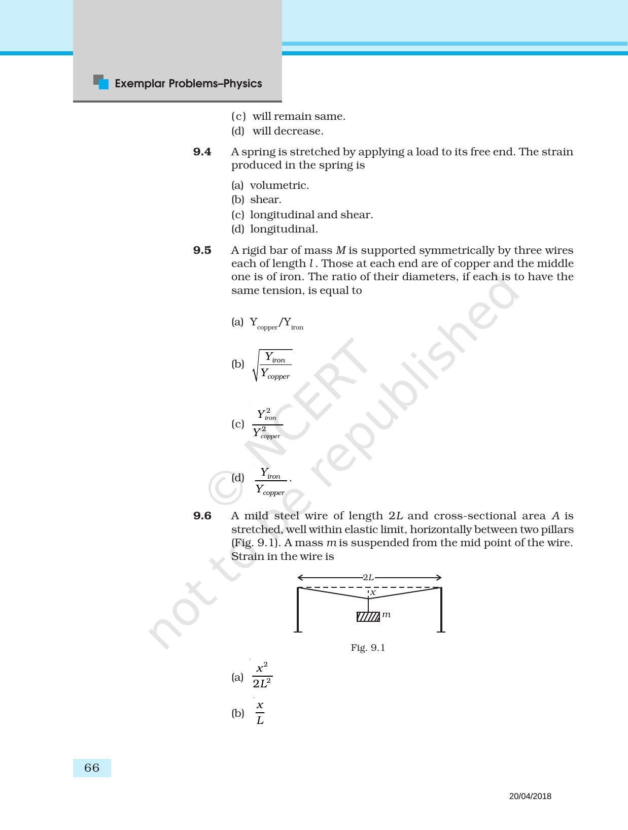 NCERT Exemplar Book for Class 11 Physics: Chapter 8 Mechanical Properties of Solids - Page 2