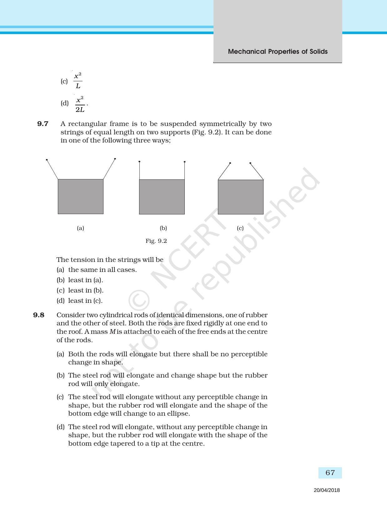NCERT Exemplar Book for Class 11 Physics: Chapter 8 Mechanical Properties of Solids - Page 3