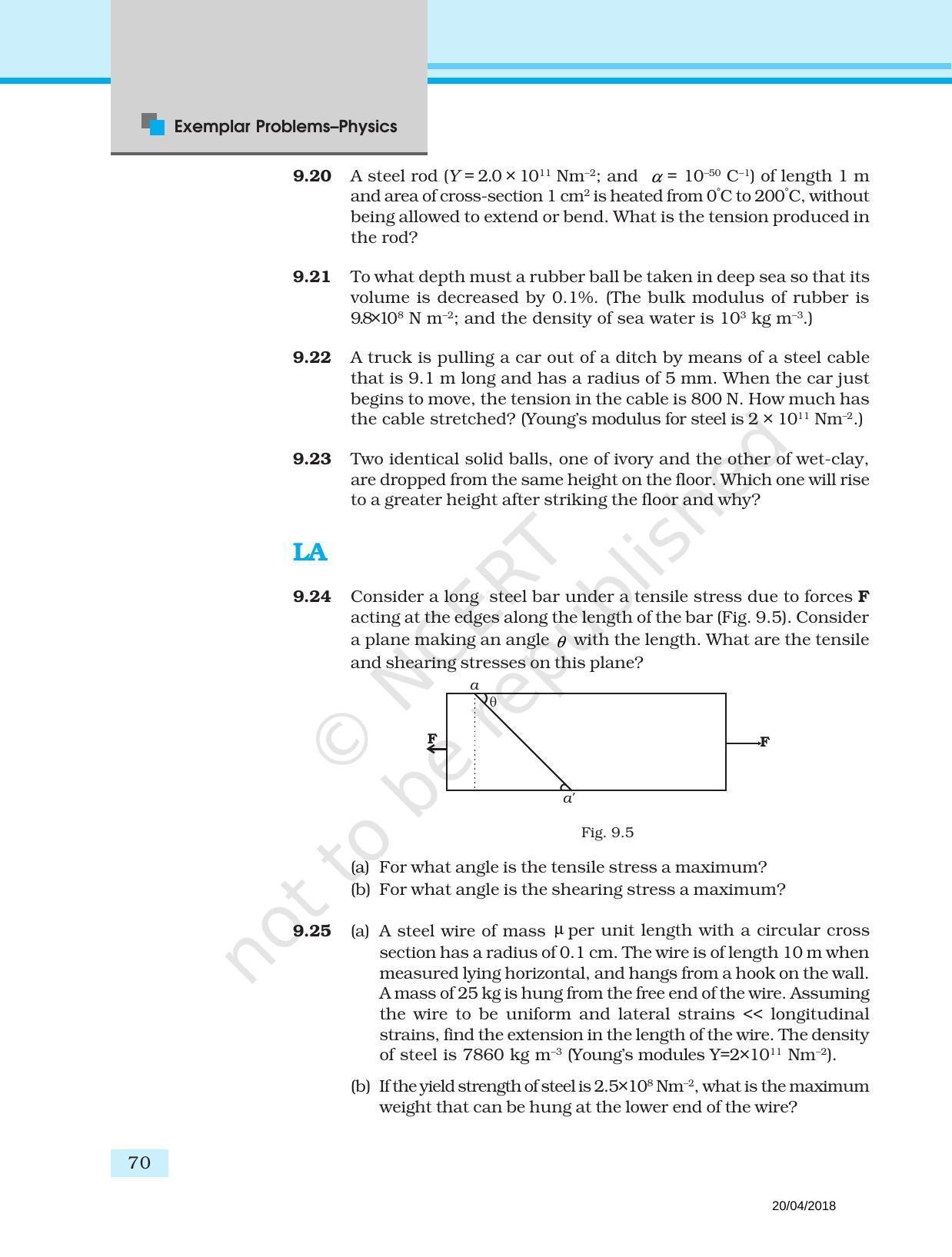 NCERT Exemplar Book for Class 11 Physics: Chapter 8 Mechanical Properties of Solids - Page 6