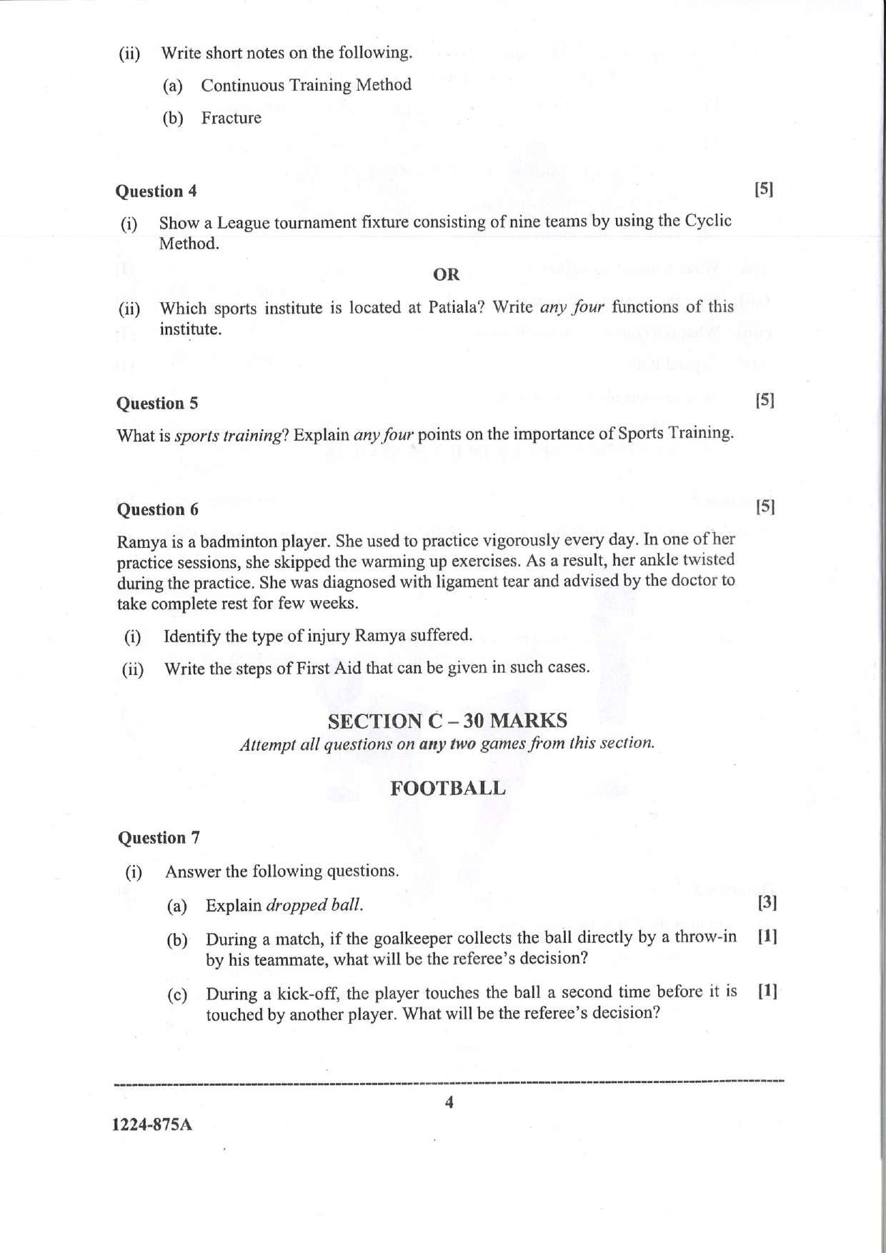 ISC Class 12 Physical Education 2024 Question Paper - Page 4