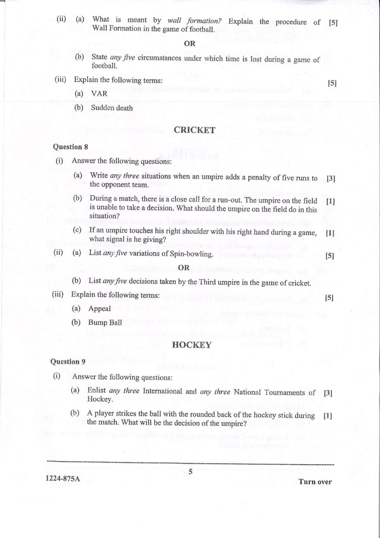 ISC Class 12 Physical Education 2024 Question Paper - Page 5