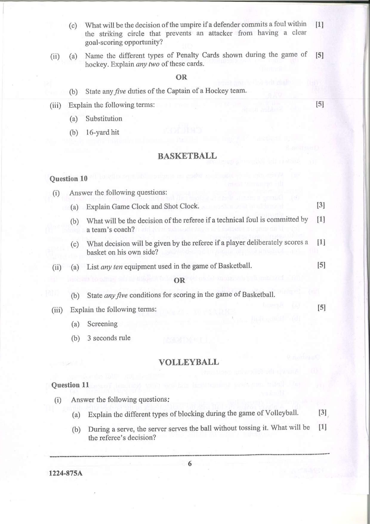 ISC Class 12 Physical Education 2024 Question Paper - Page 6