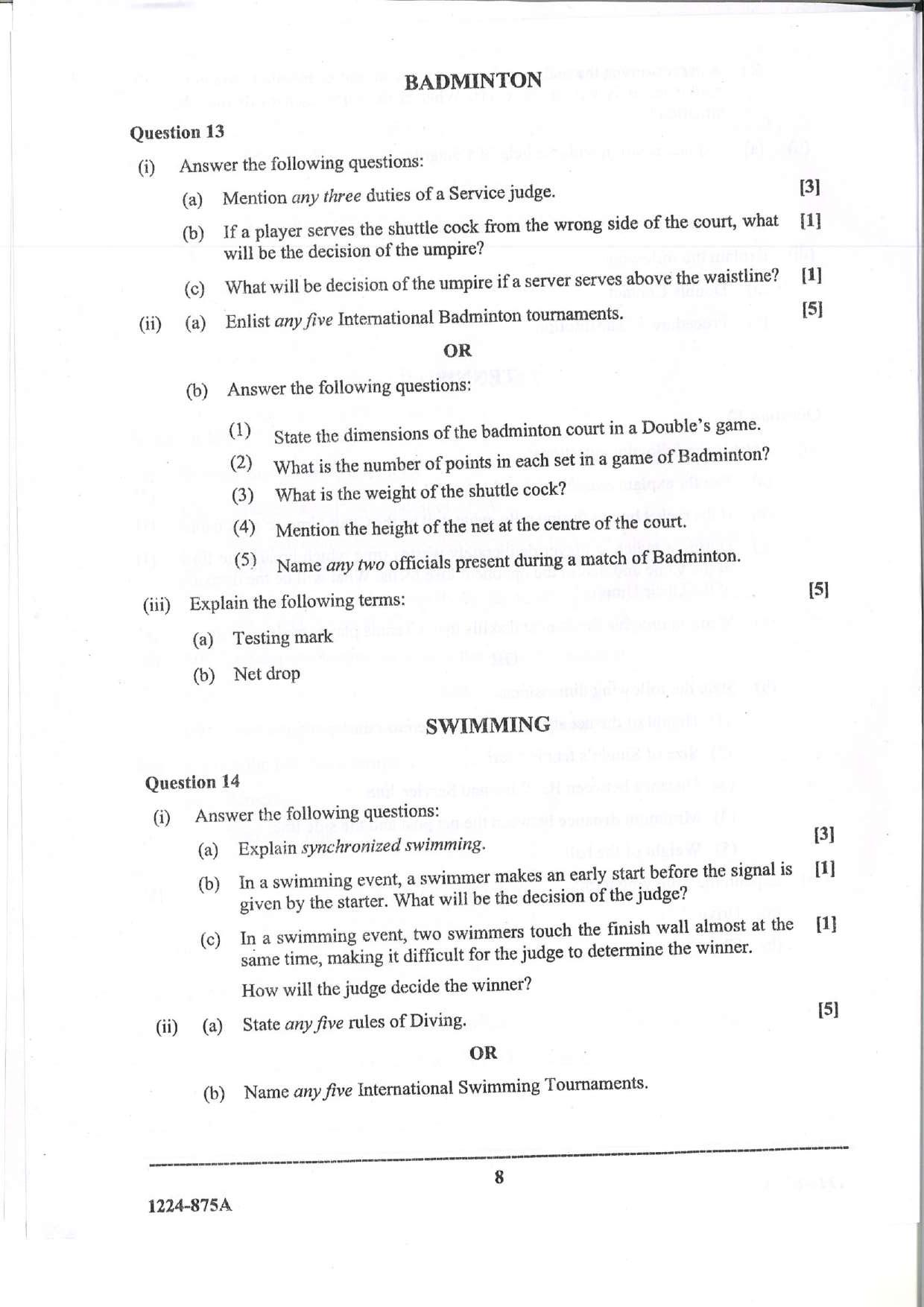 ISC Class 12 Physical Education 2024 Question Paper - Page 8