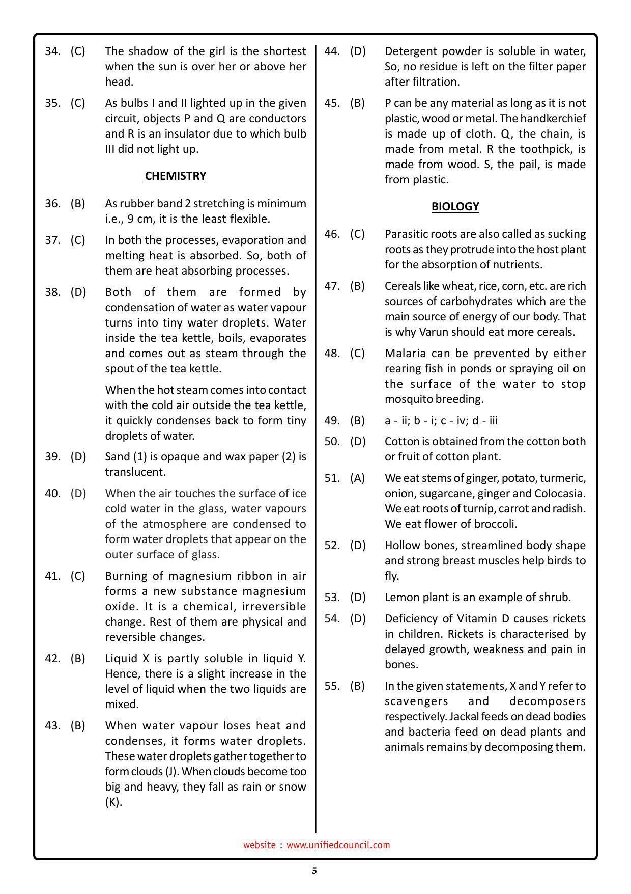 NSTSE 2023 Class 6 Answer Key (Paper Code 487) - Page 5