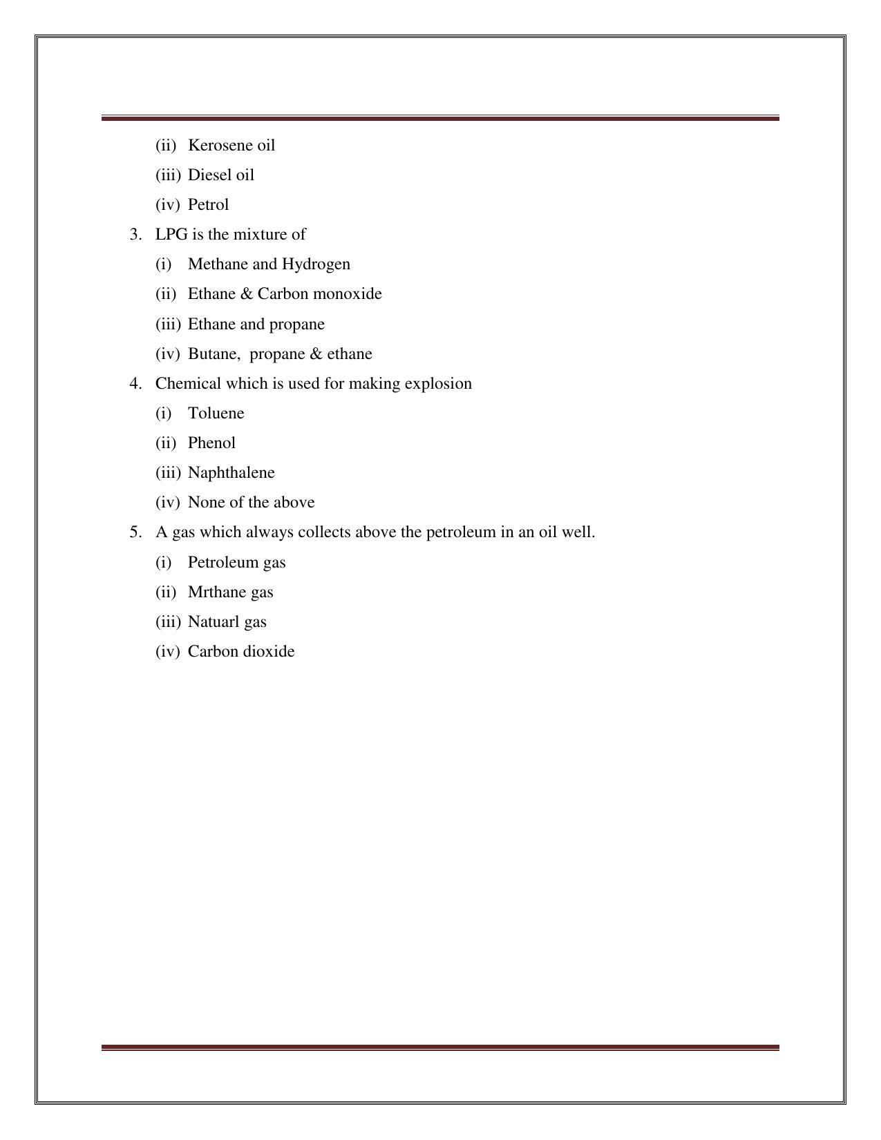 CBSE Worksheets for Class 8 Science Coal and Petroleum Part A Assignment - Page 2