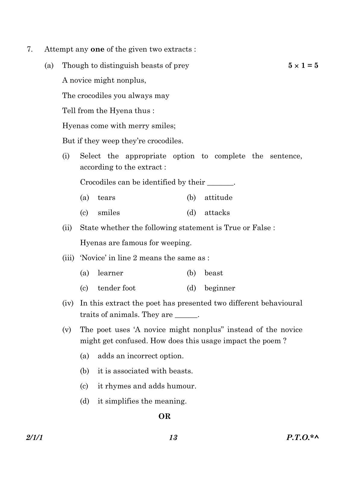CBSE Class 10 2-1-1_English Language And Literature 2023 Question Paper - Page 13