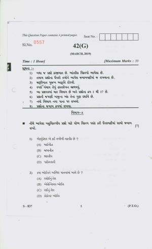 Gujarat Board Class 10th 42 G 2019 Question Paper