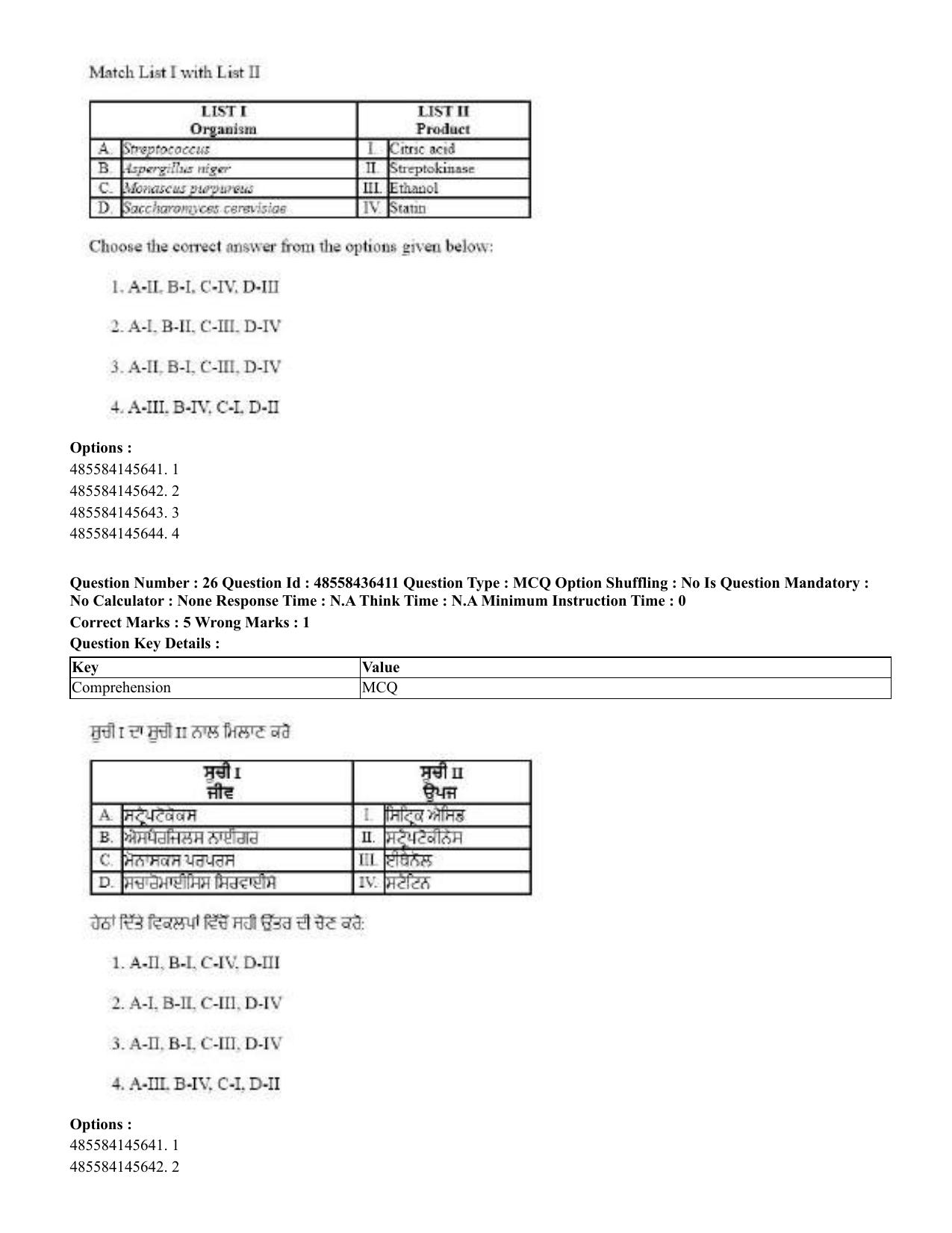 CUET 2023 English Punjabi Shift 3 Question Papers - 22 June 2023 - Page 29