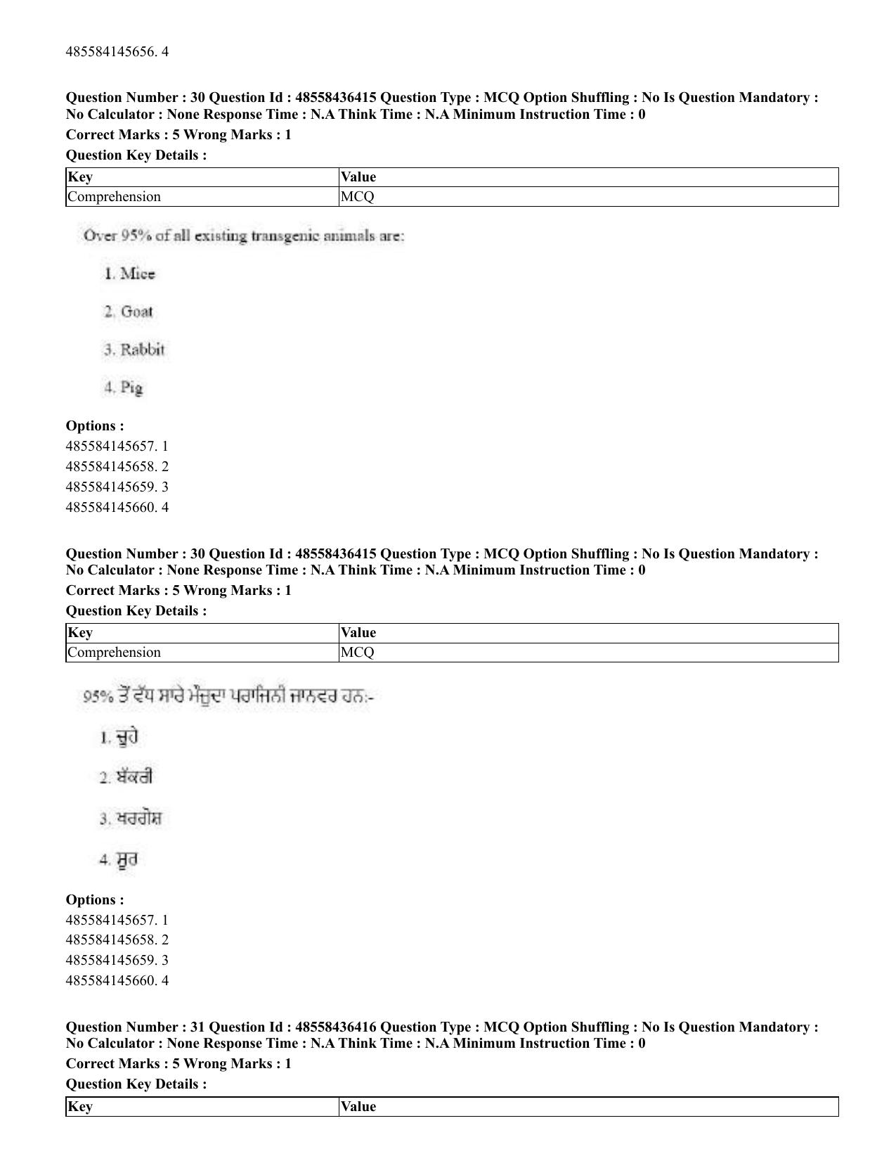 CUET 2023 English Punjabi Shift 3 Question Papers - 22 June 2023 - Page 33
