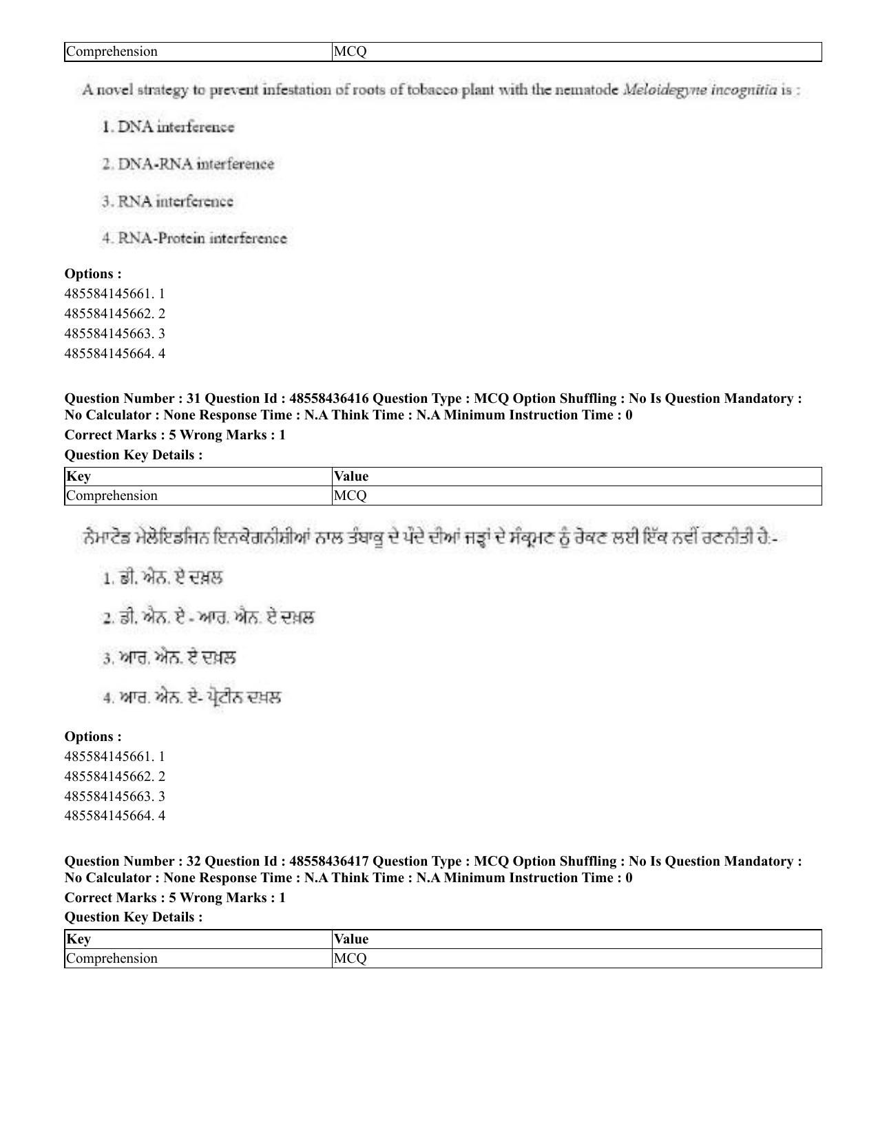 CUET 2023 English Punjabi Shift 3 Question Papers - 22 June 2023 - Page 34