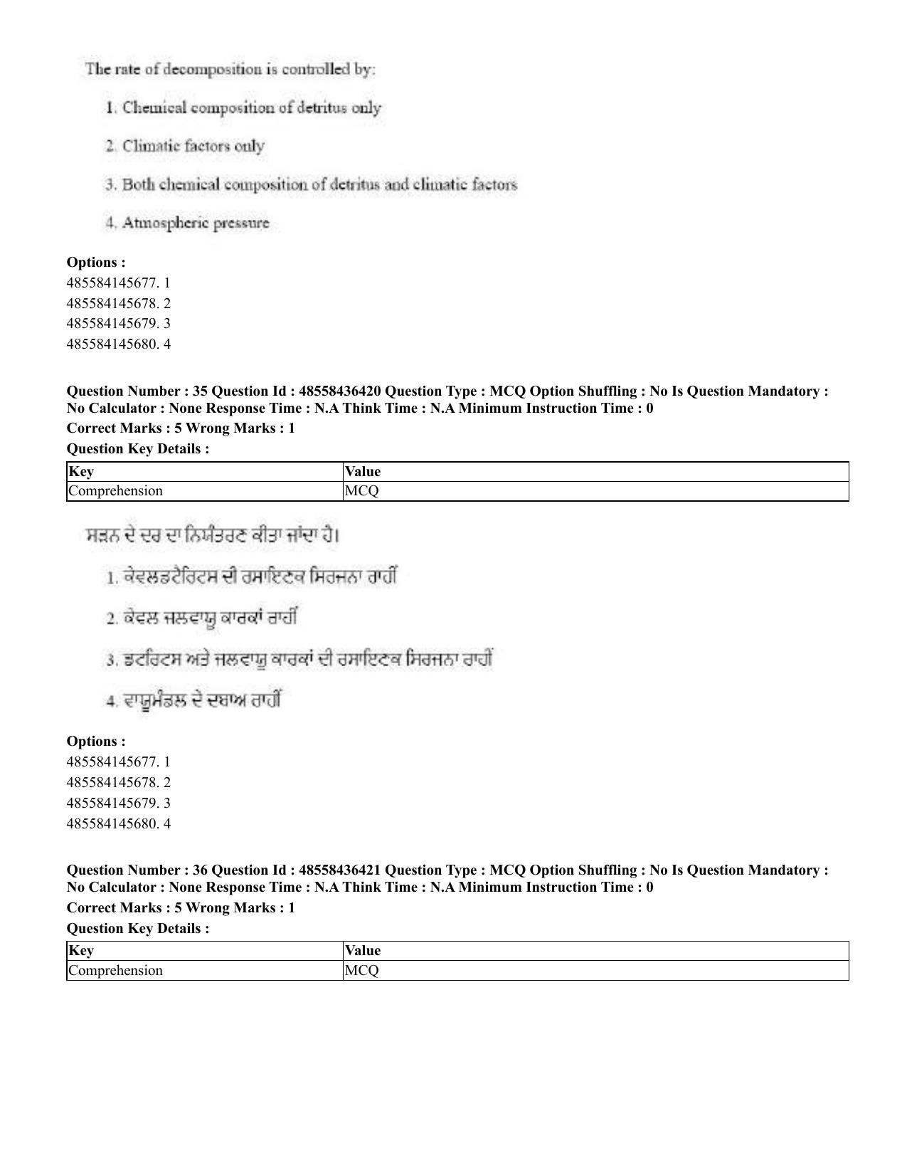 CUET 2023 English Punjabi Shift 3 Question Papers - 22 June 2023 - Page 38