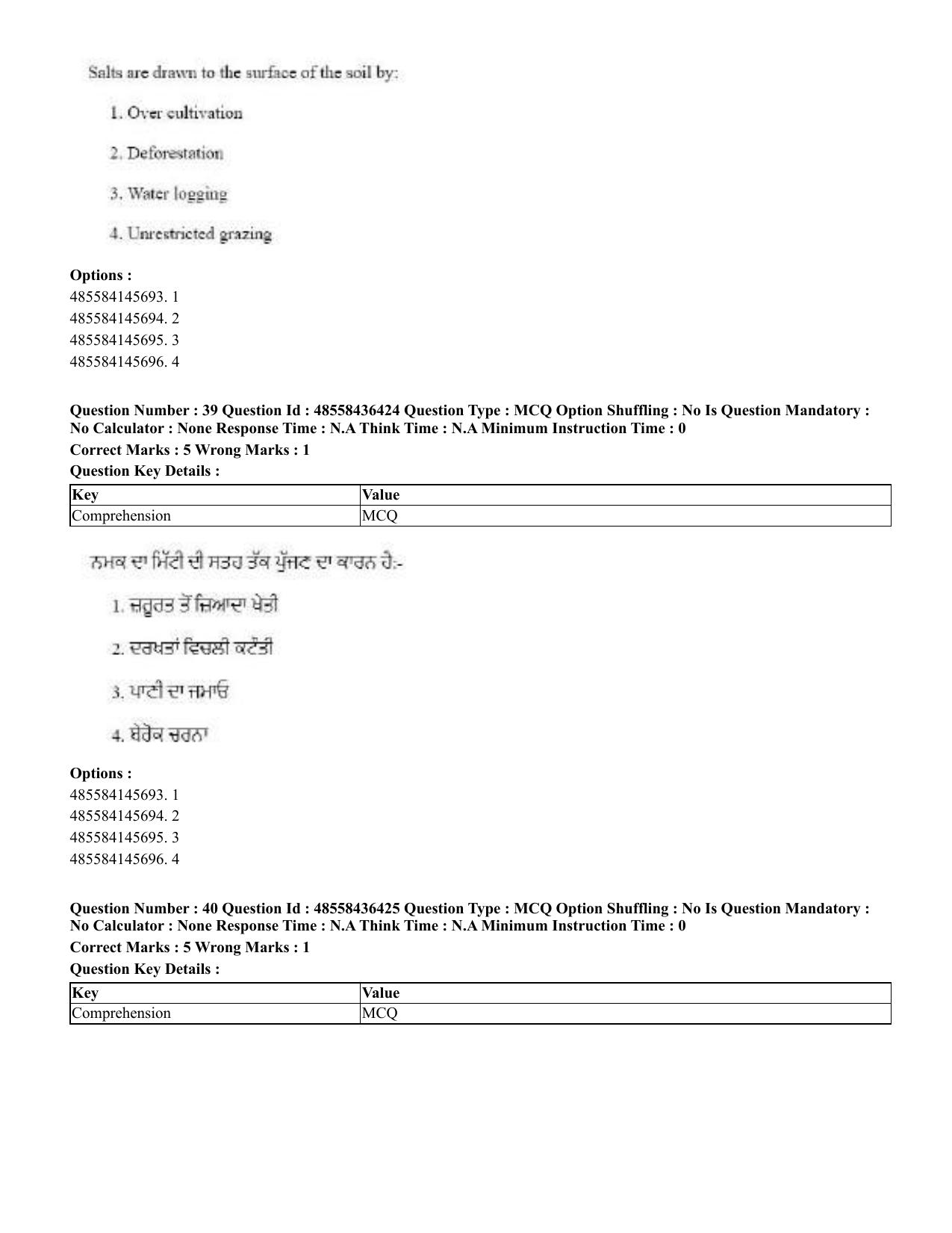 CUET 2023 English Punjabi Shift 3 Question Papers - 22 June 2023 - Page 42