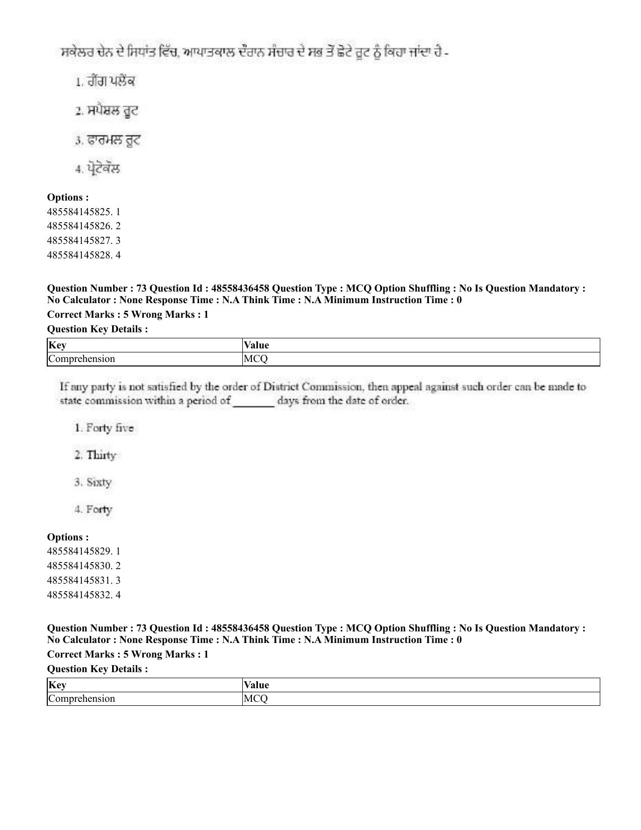 CUET 2023 English Punjabi Shift 3 Question Papers - 22 June 2023 - Page 83