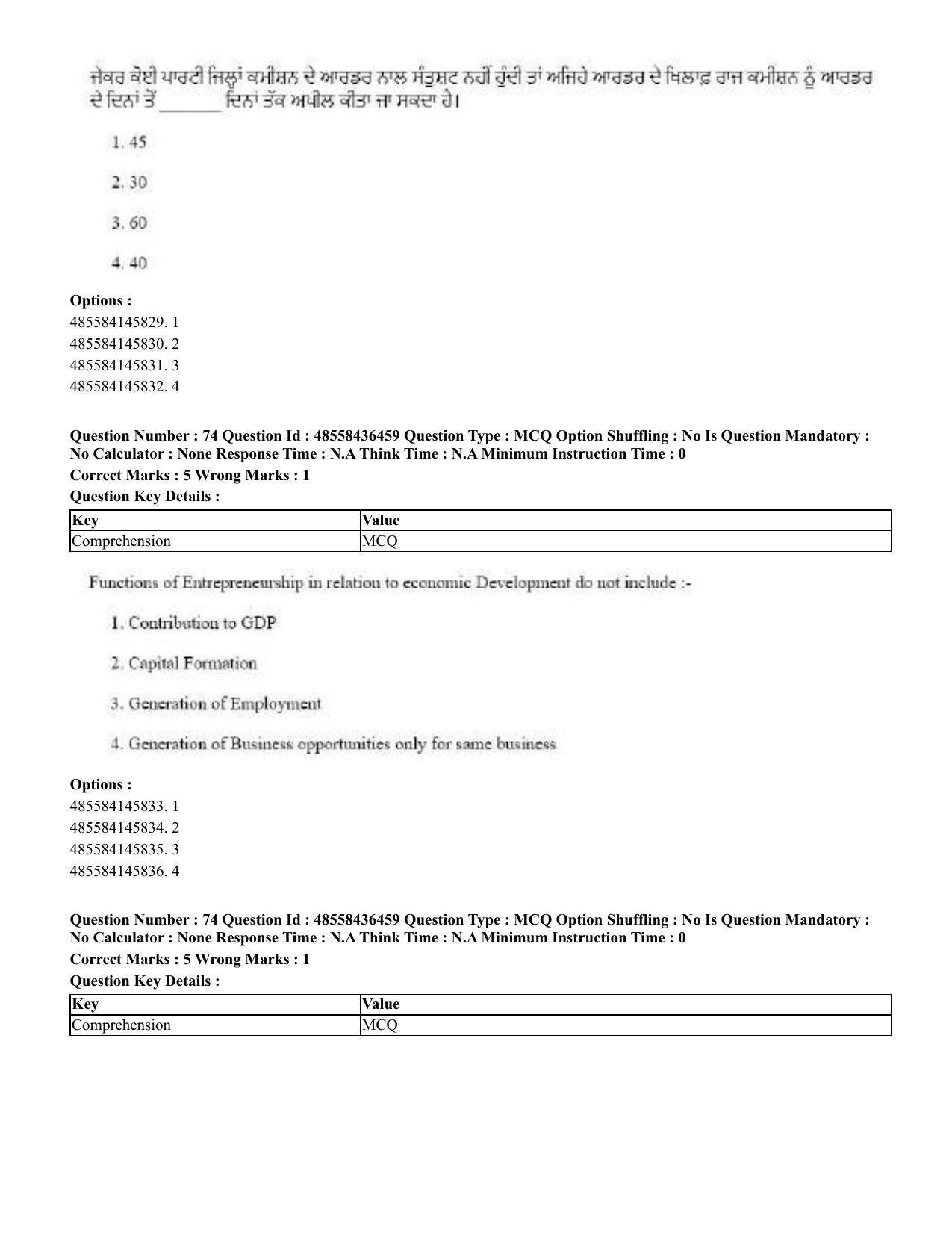CUET 2023 English Punjabi Shift 3 Question Papers - 22 June 2023 - Page 84