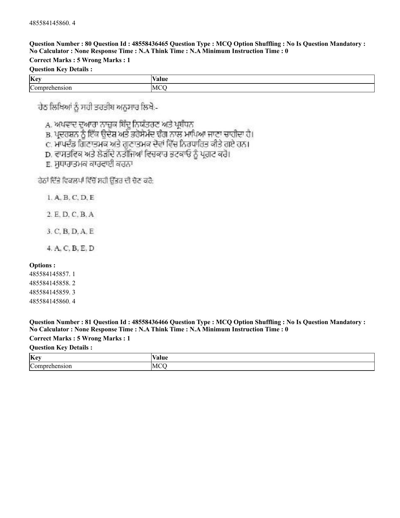 CUET 2023 English Punjabi Shift 3 Question Papers - 22 June 2023 - Page 92
