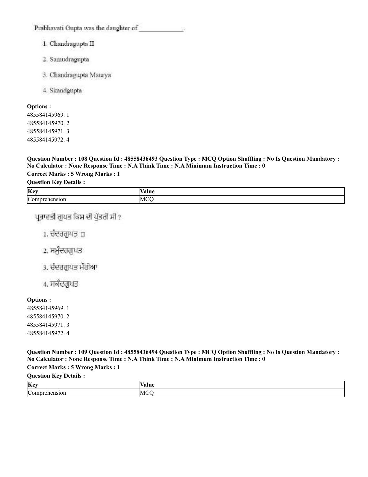 CUET 2023 English Punjabi Shift 3 Question Papers - 22 June 2023 - Page 130