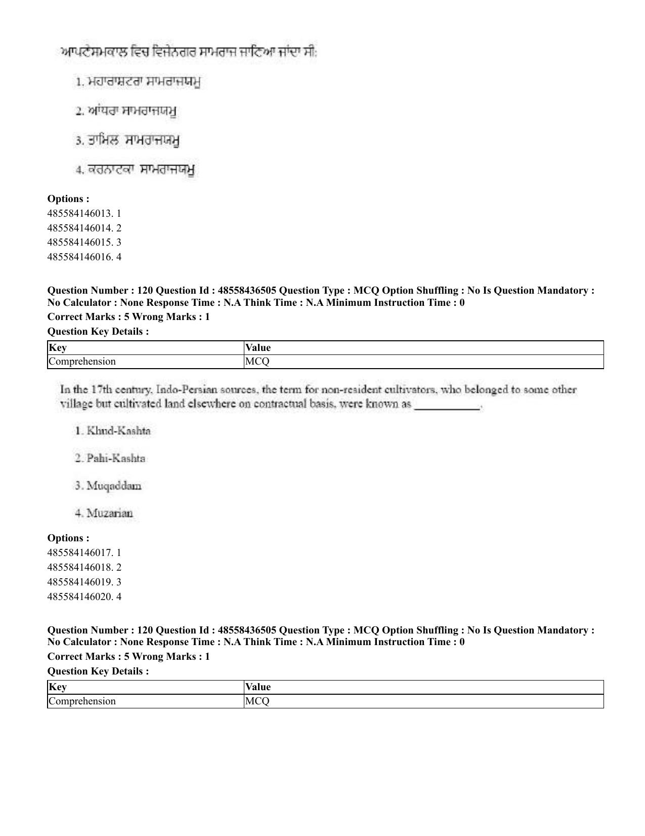 CUET 2023 English Punjabi Shift 3 Question Papers - 22 June 2023 - Page 143