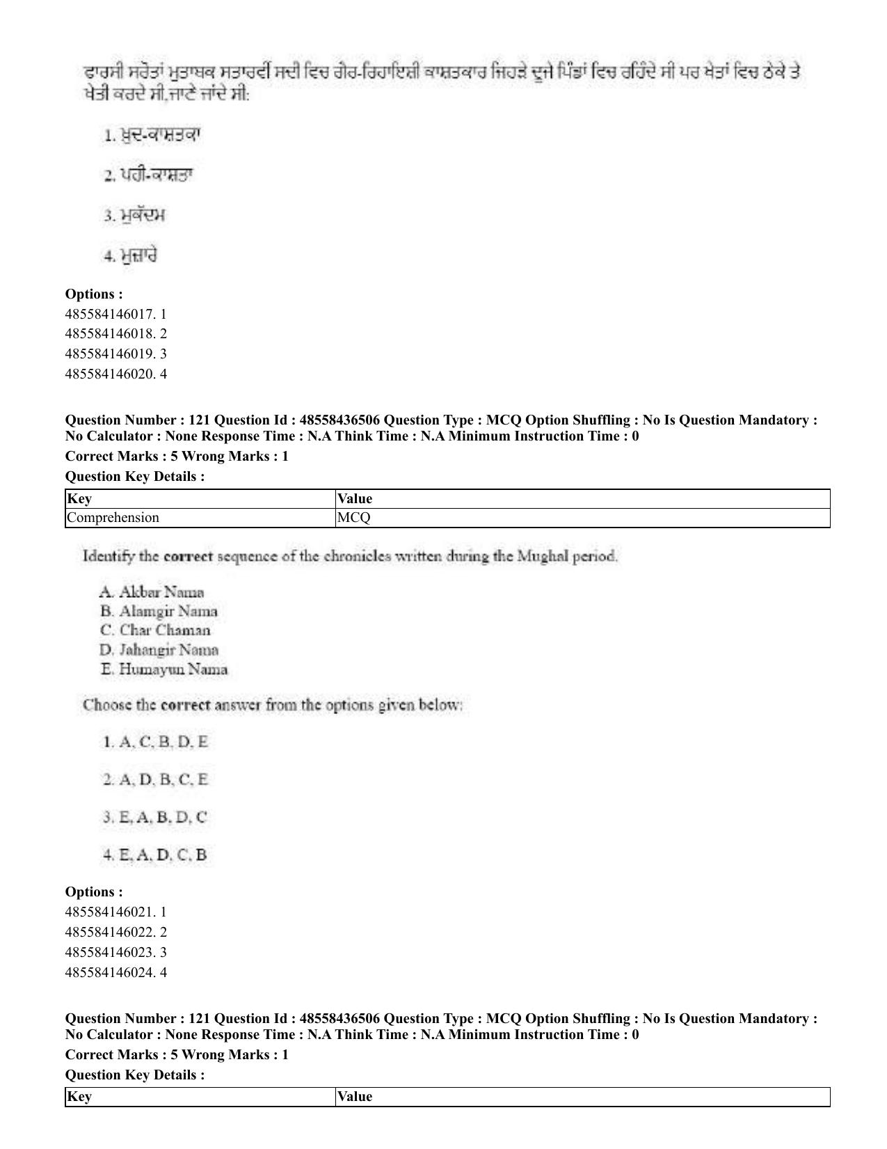 CUET 2023 English Punjabi Shift 3 Question Papers - 22 June 2023 - Page 144