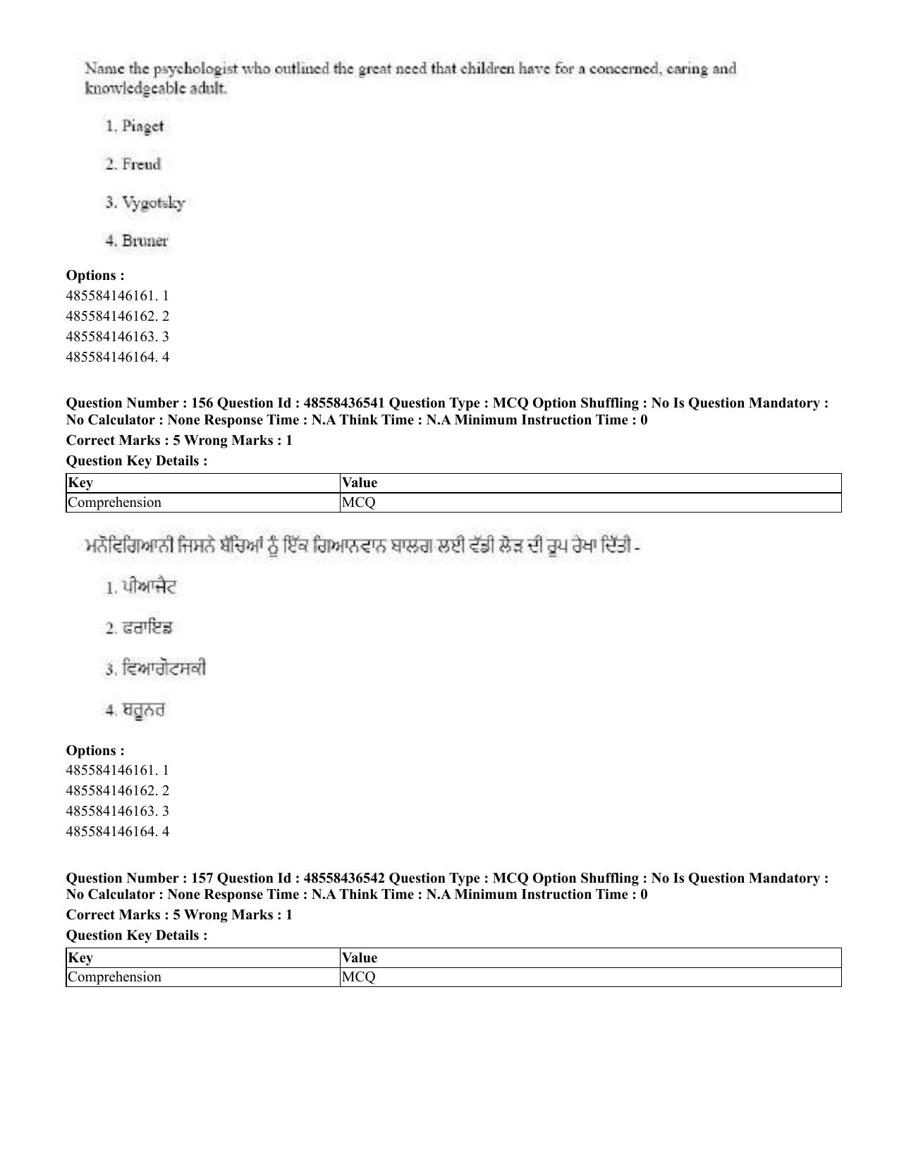 CUET 2023 English Punjabi Shift 3 Question Papers - 22 June 2023 - Page 185