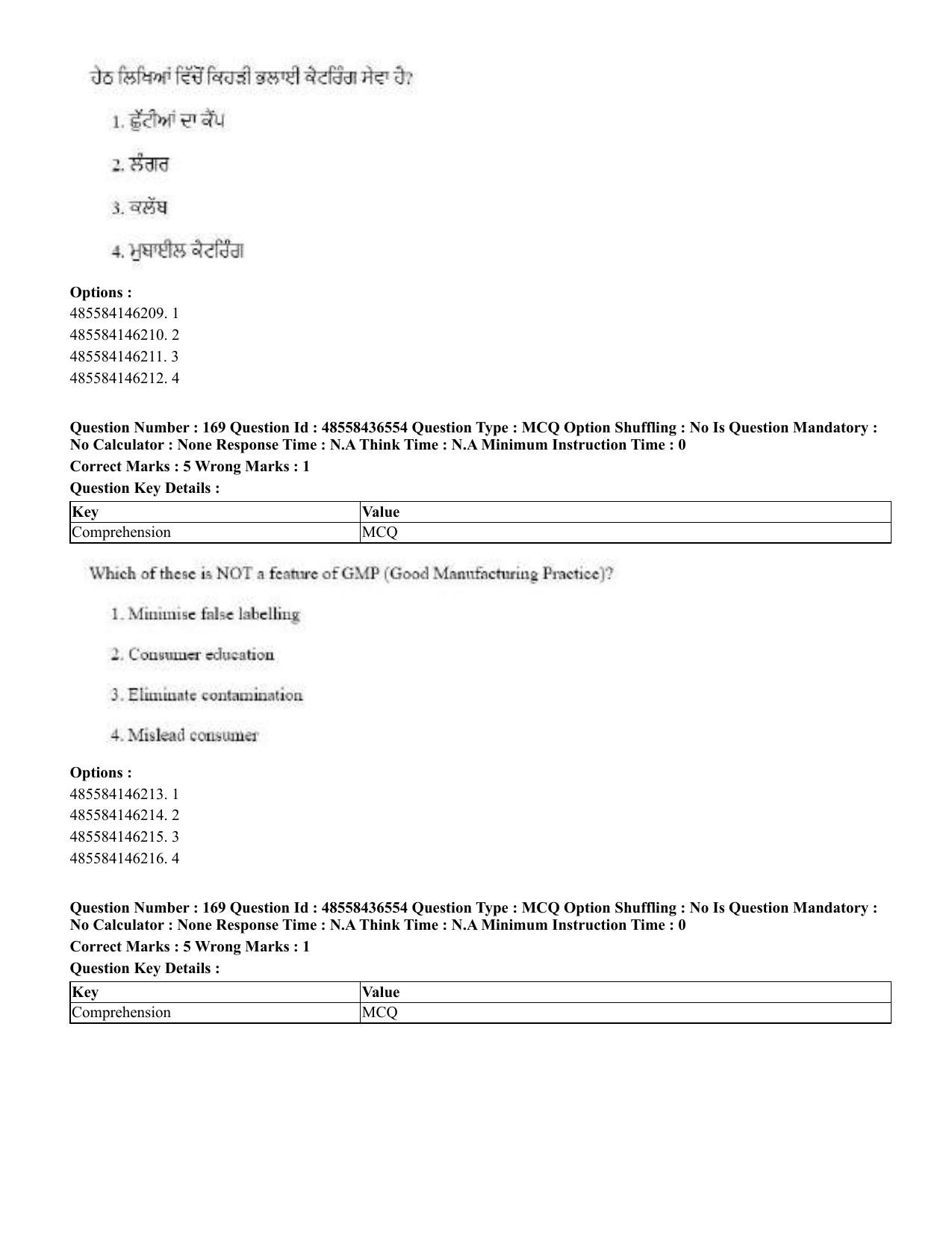 CUET 2023 English Punjabi Shift 3 Question Papers - 22 June 2023 - Page 198