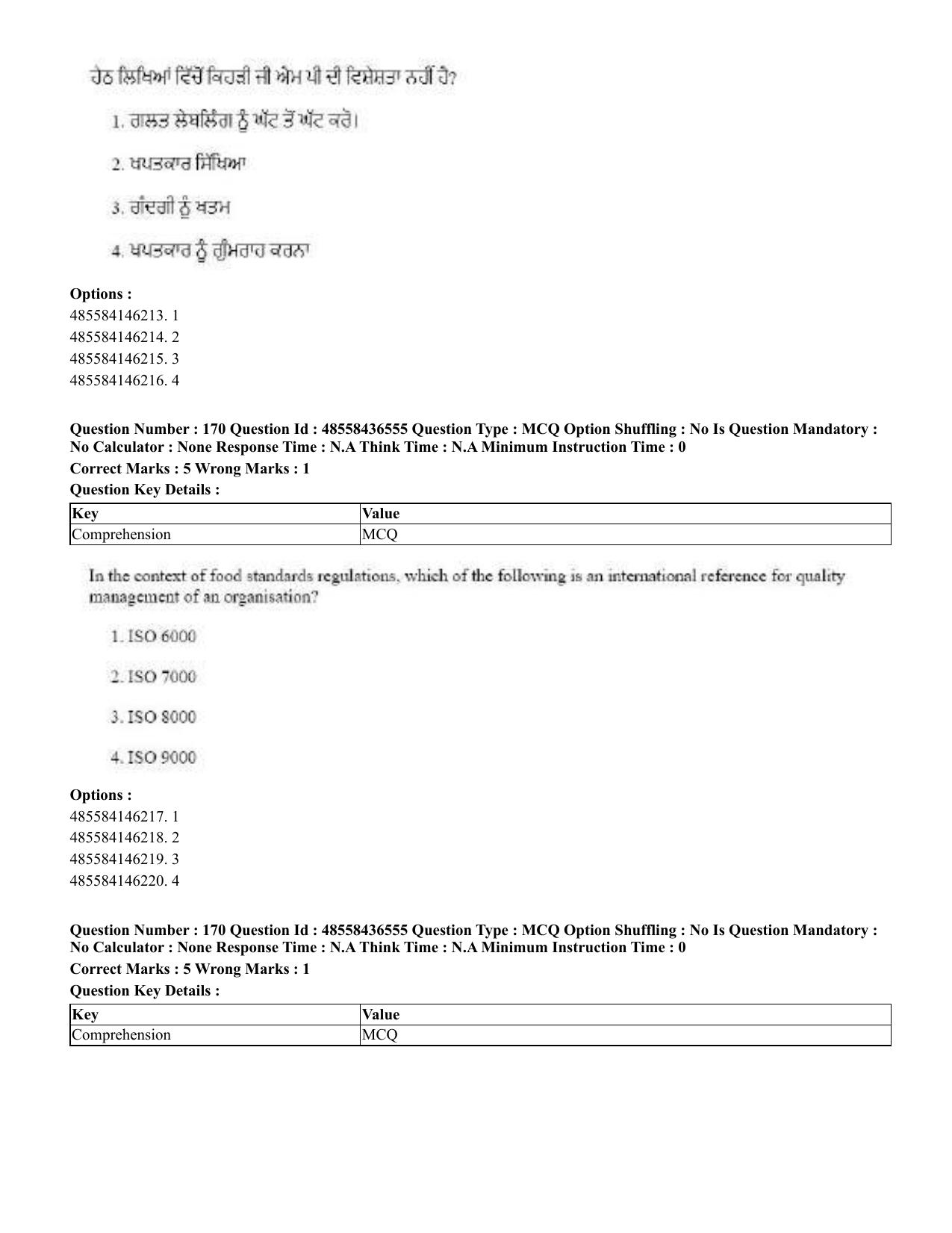 CUET 2023 English Punjabi Shift 3 Question Papers - 22 June 2023 - Page 199