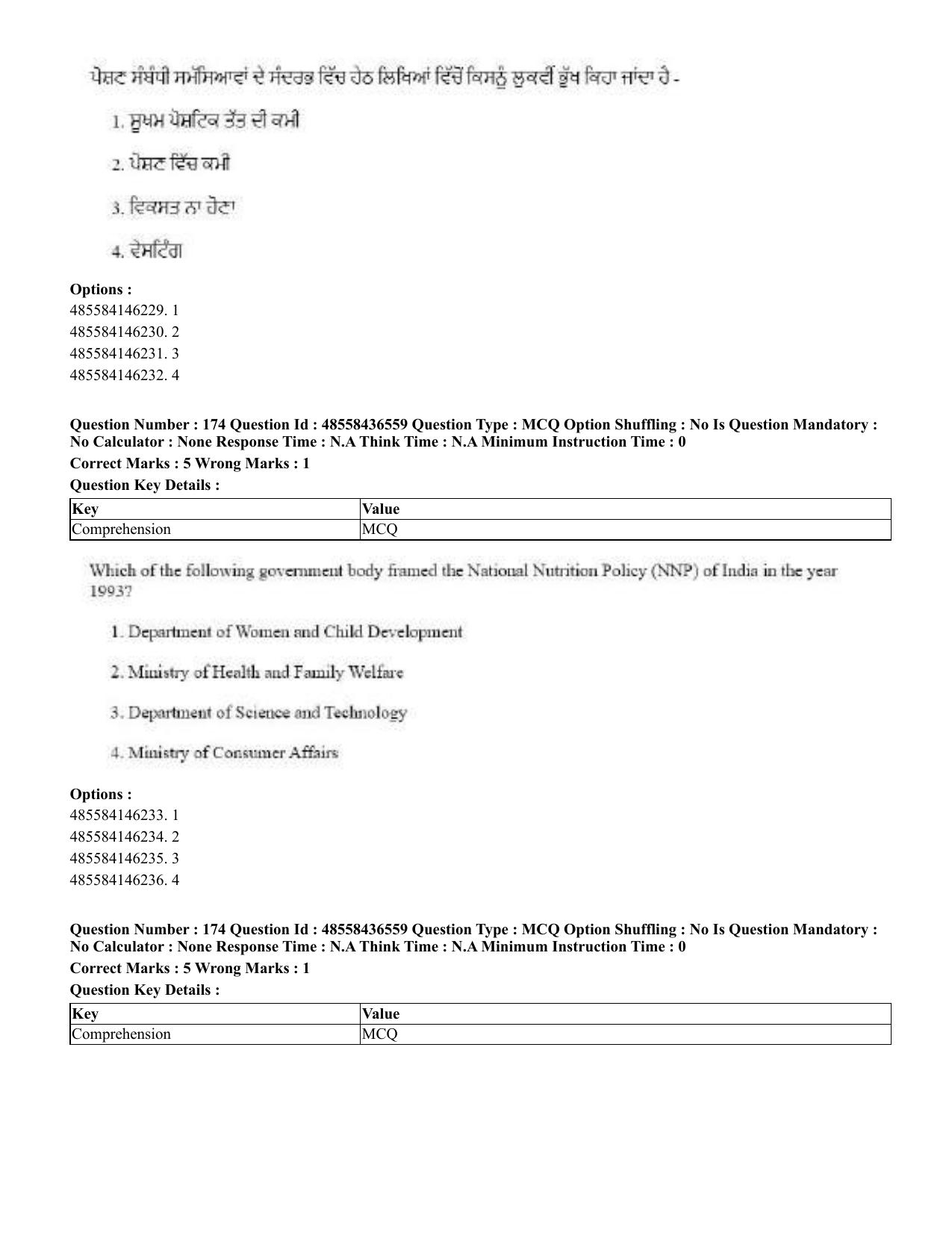 CUET 2023 English Punjabi Shift 3 Question Papers - 22 June 2023 - Page 203