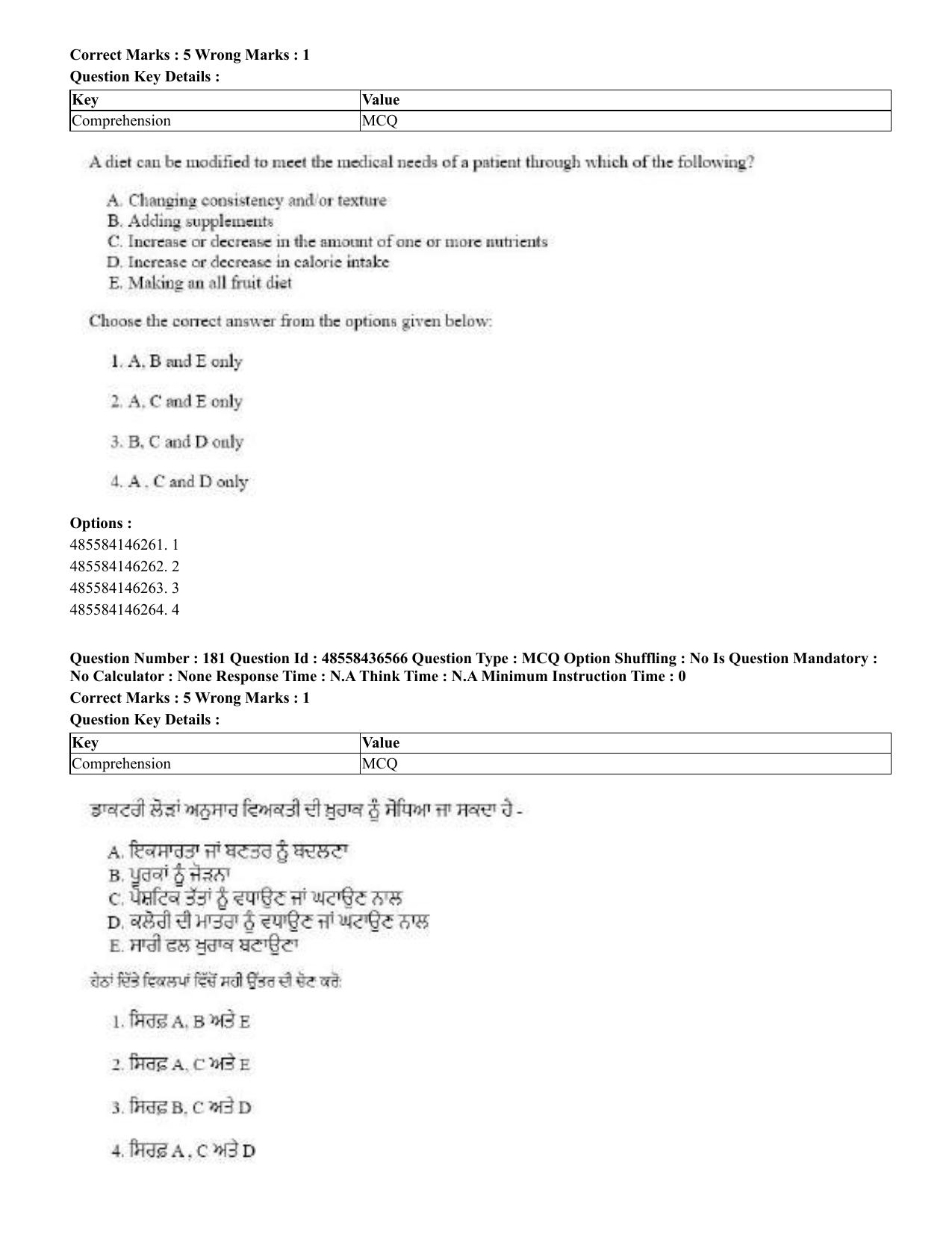 CUET 2023 English Punjabi Shift 3 Question Papers - 22 June 2023 - Page 211
