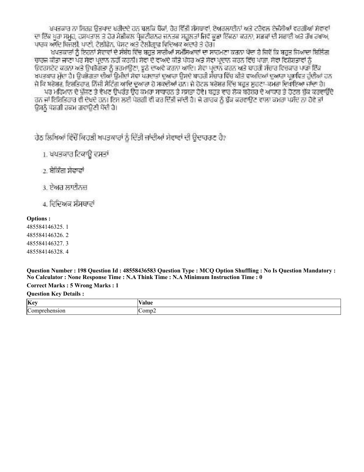CUET 2023 English Punjabi Shift 3 Question Papers - 22 June 2023 - Page 235