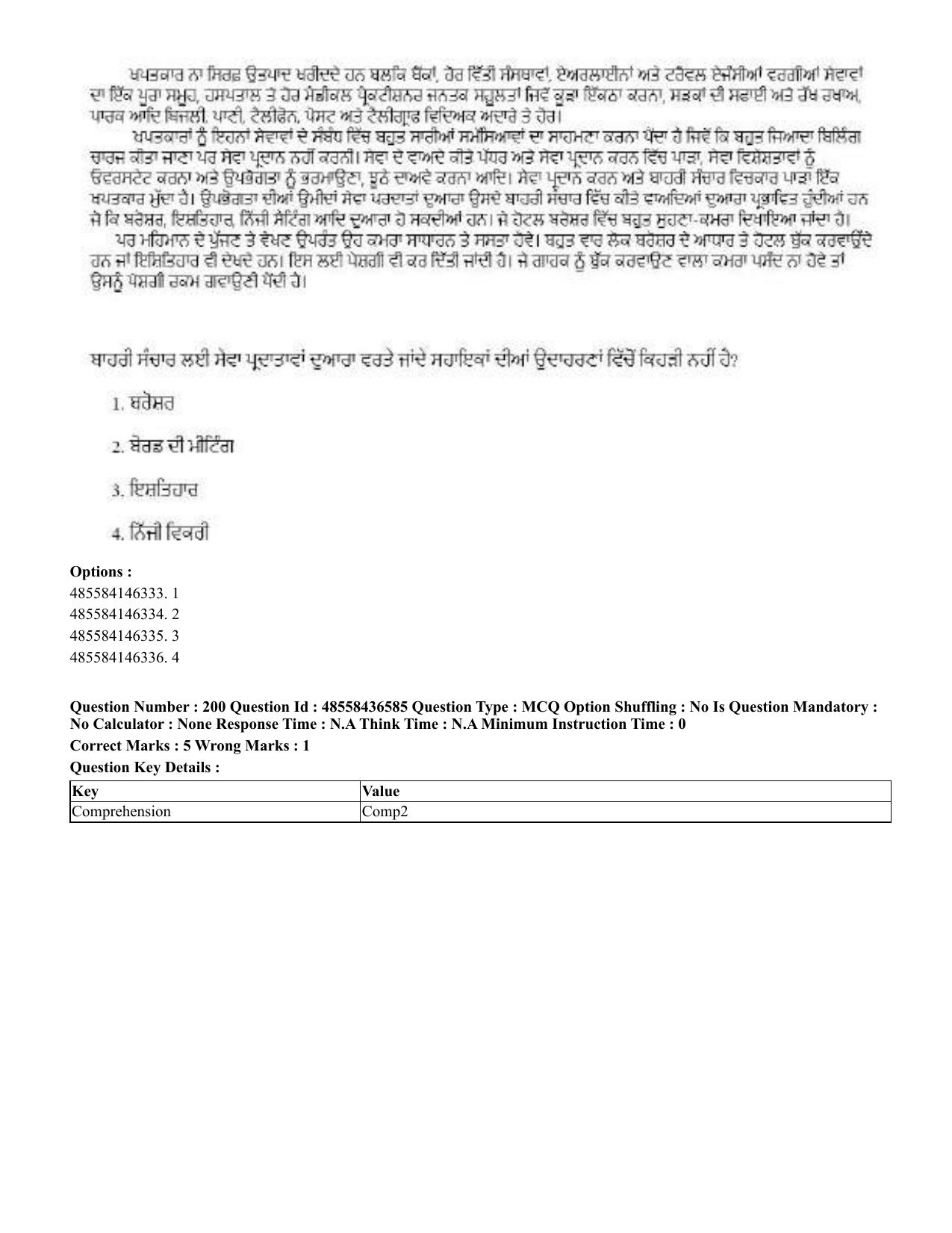 CUET 2023 English Punjabi Shift 3 Question Papers - 22 June 2023 - Page 239