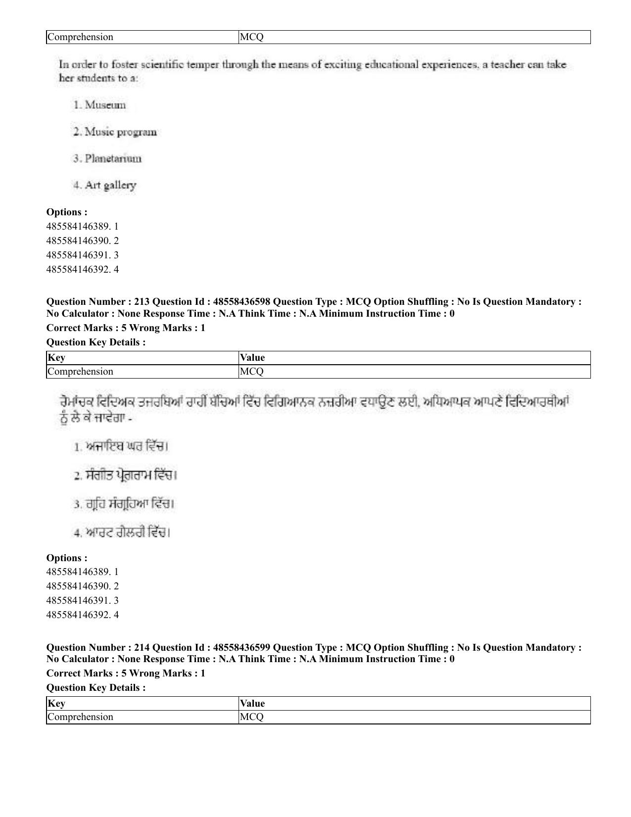CUET 2023 English Punjabi Shift 3 Question Papers - 22 June 2023 - Page 255