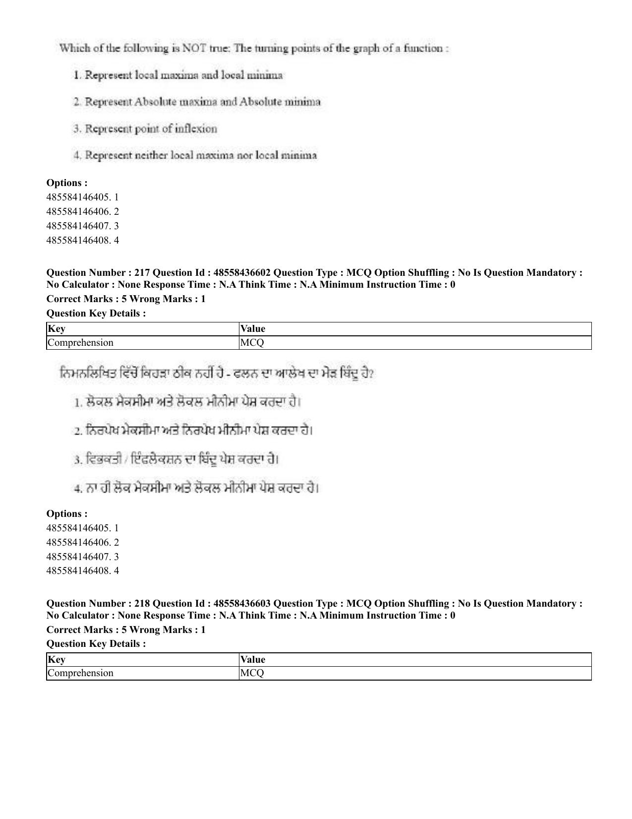 CUET 2023 English Punjabi Shift 3 Question Papers - 22 June 2023 - Page 259