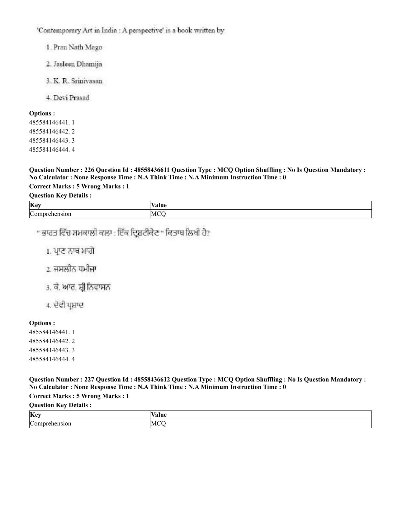 CUET 2023 English Punjabi Shift 3 Question Papers - 22 June 2023 - Page 268