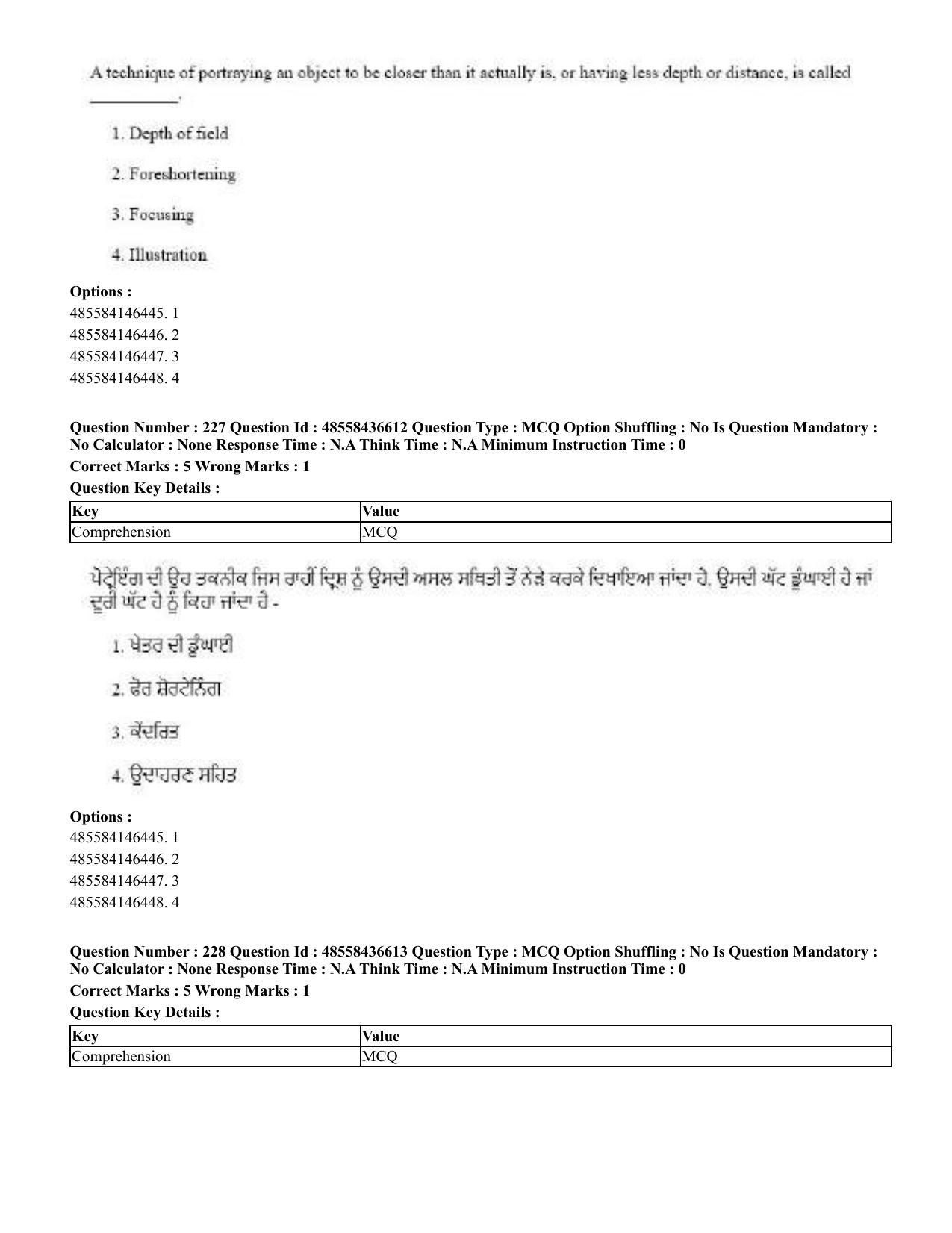 CUET 2023 English Punjabi Shift 3 Question Papers - 22 June 2023 - Page 269