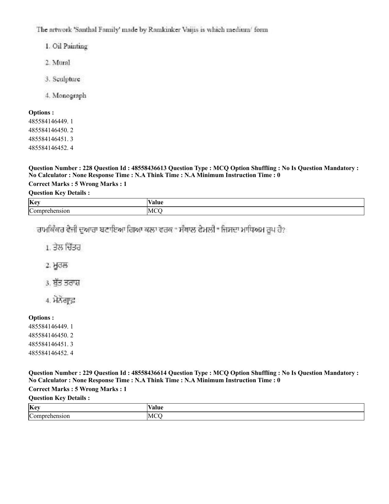 CUET 2023 English Punjabi Shift 3 Question Papers - 22 June 2023 - Page 270
