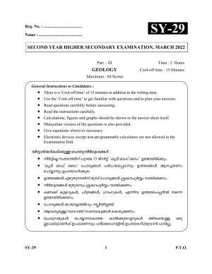 Kerala Plus Two Question Paper 2022 - Geology