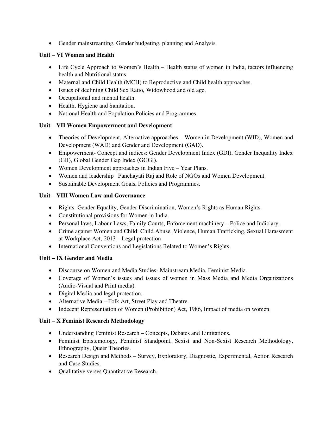 AP RCET Women’s Studies Syllabus - Page 2