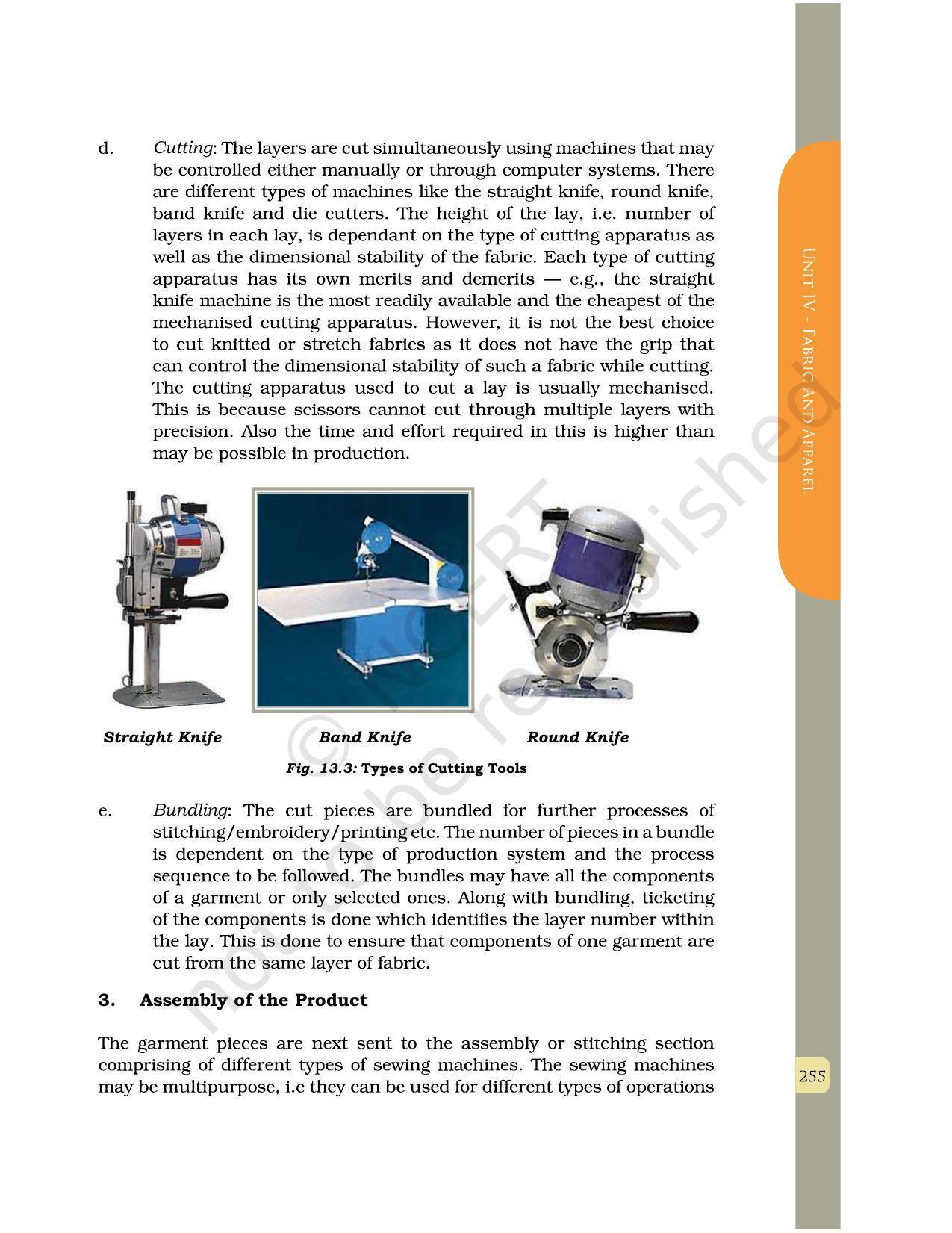 NCERT Book for Class 12 Home Science (Part -II) Chapter 13 Production and Quality Control in the Garment Industry - Page 8