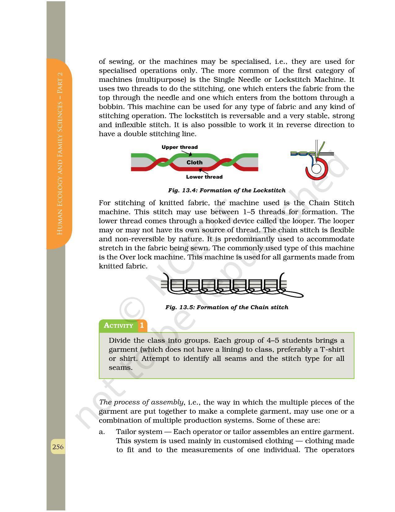 NCERT Book for Class 12 Home Science (Part -II) Chapter 13 Production and Quality Control in the Garment Industry - Page 9