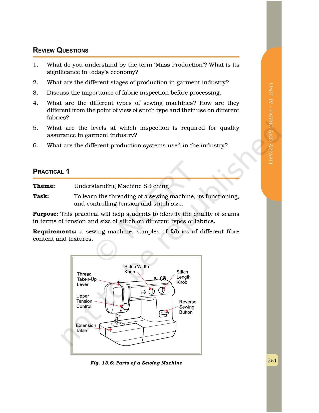 NCERT Book for Class 12 Home Science (Part -II) Chapter 13 Production and Quality Control in the Garment Industry - Page 14