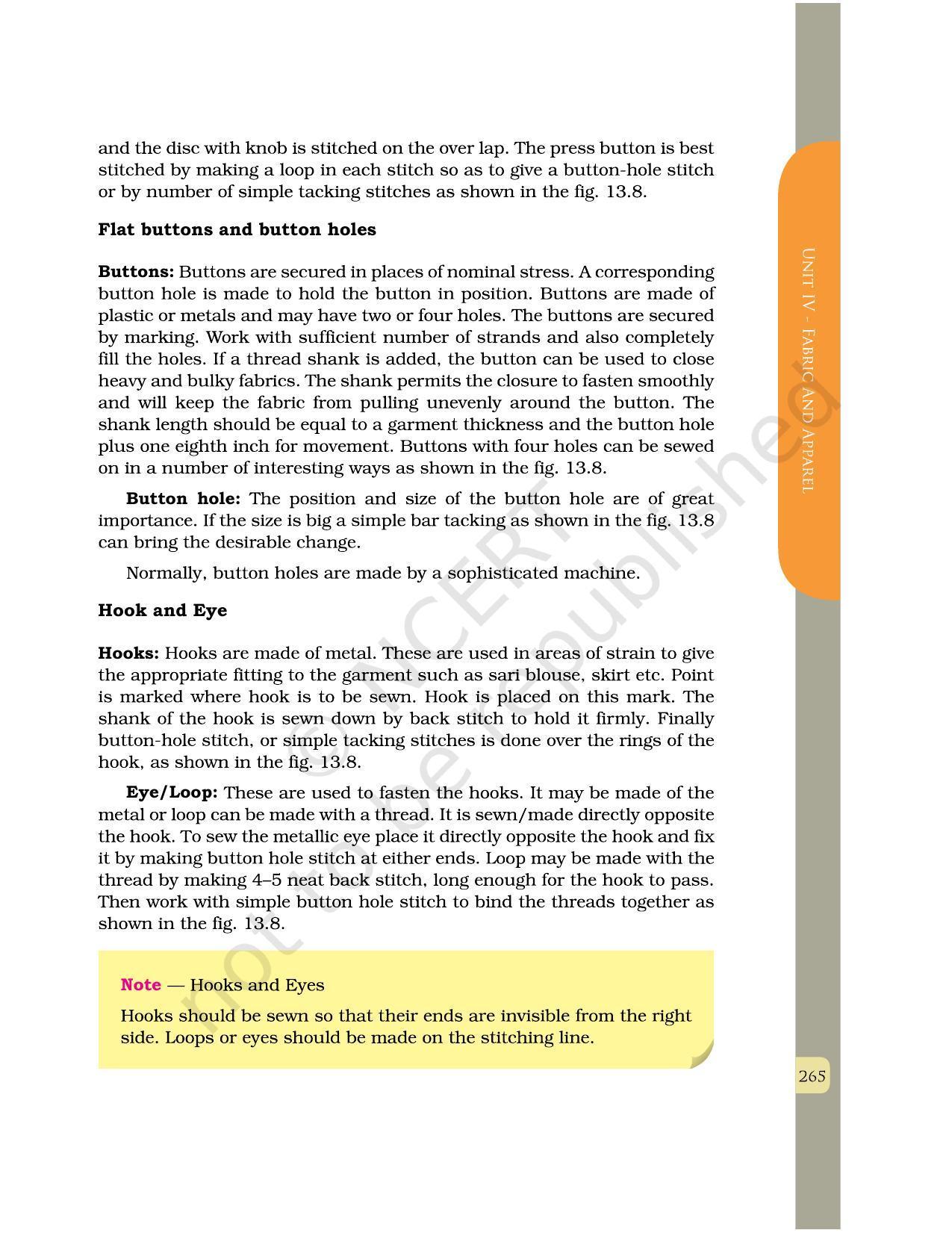 NCERT Book for Class 12 Home Science (Part -II) Chapter 13 Production and Quality Control in the Garment Industry - Page 18