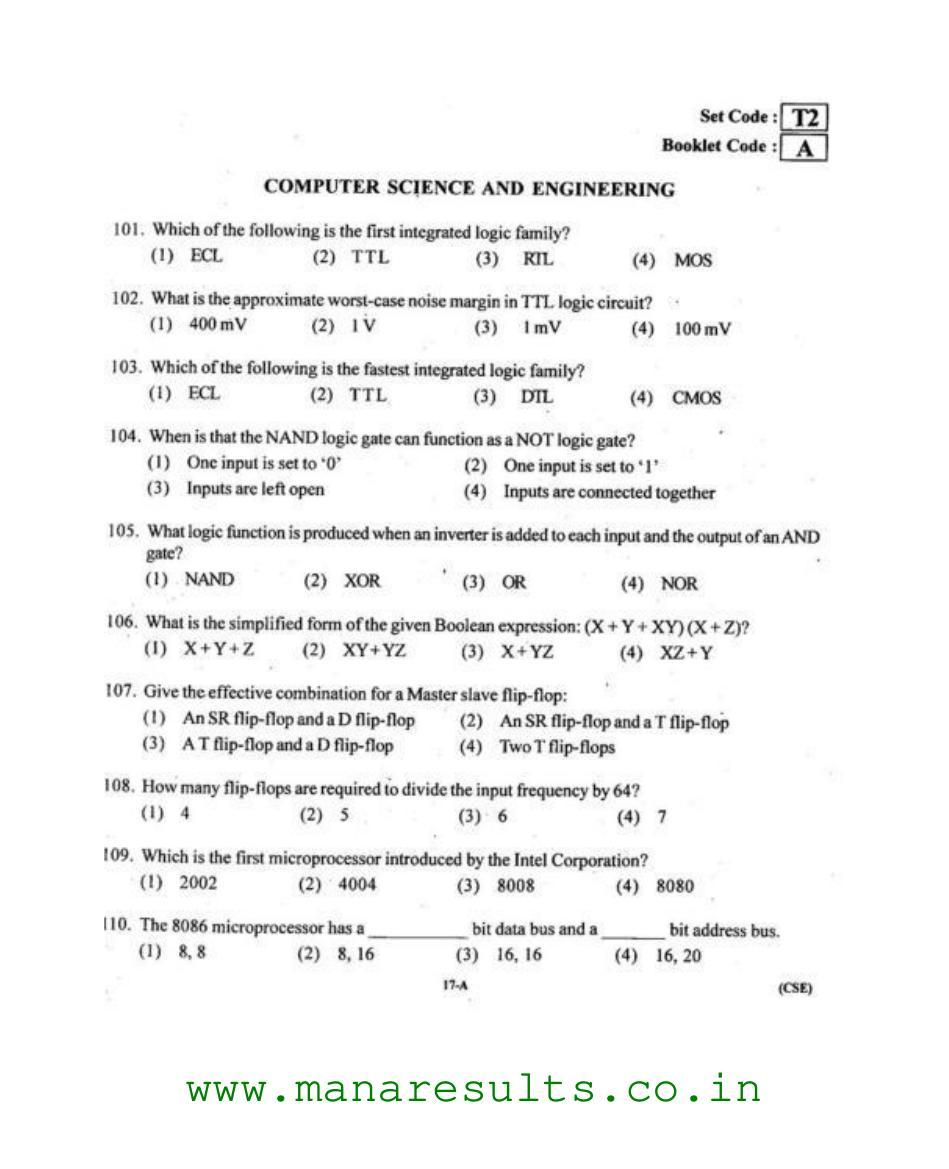 AP ECET 2015 Computer Science and Engineering Old Previous Question Papers - Page 16