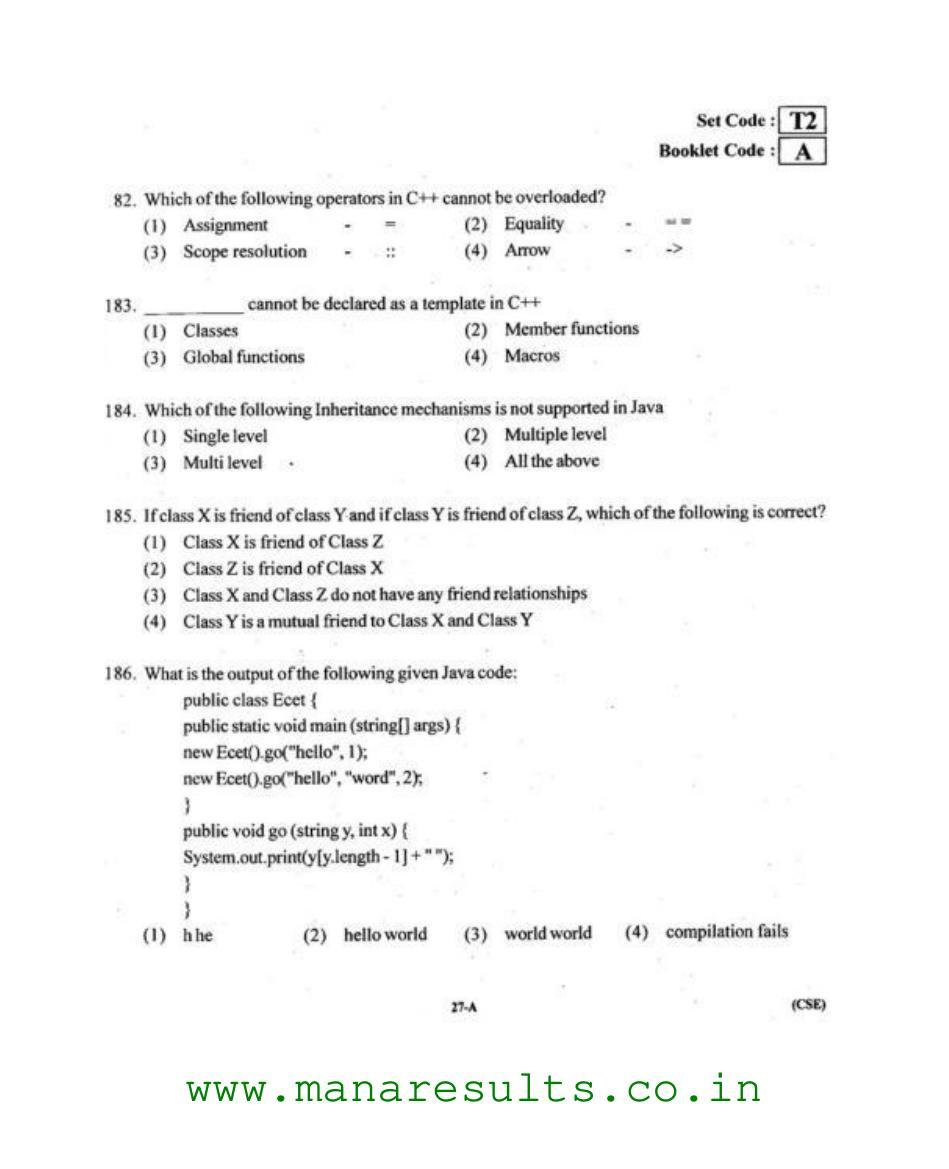 AP ECET 2015 Computer Science and Engineering Old Previous Question Papers - Page 26