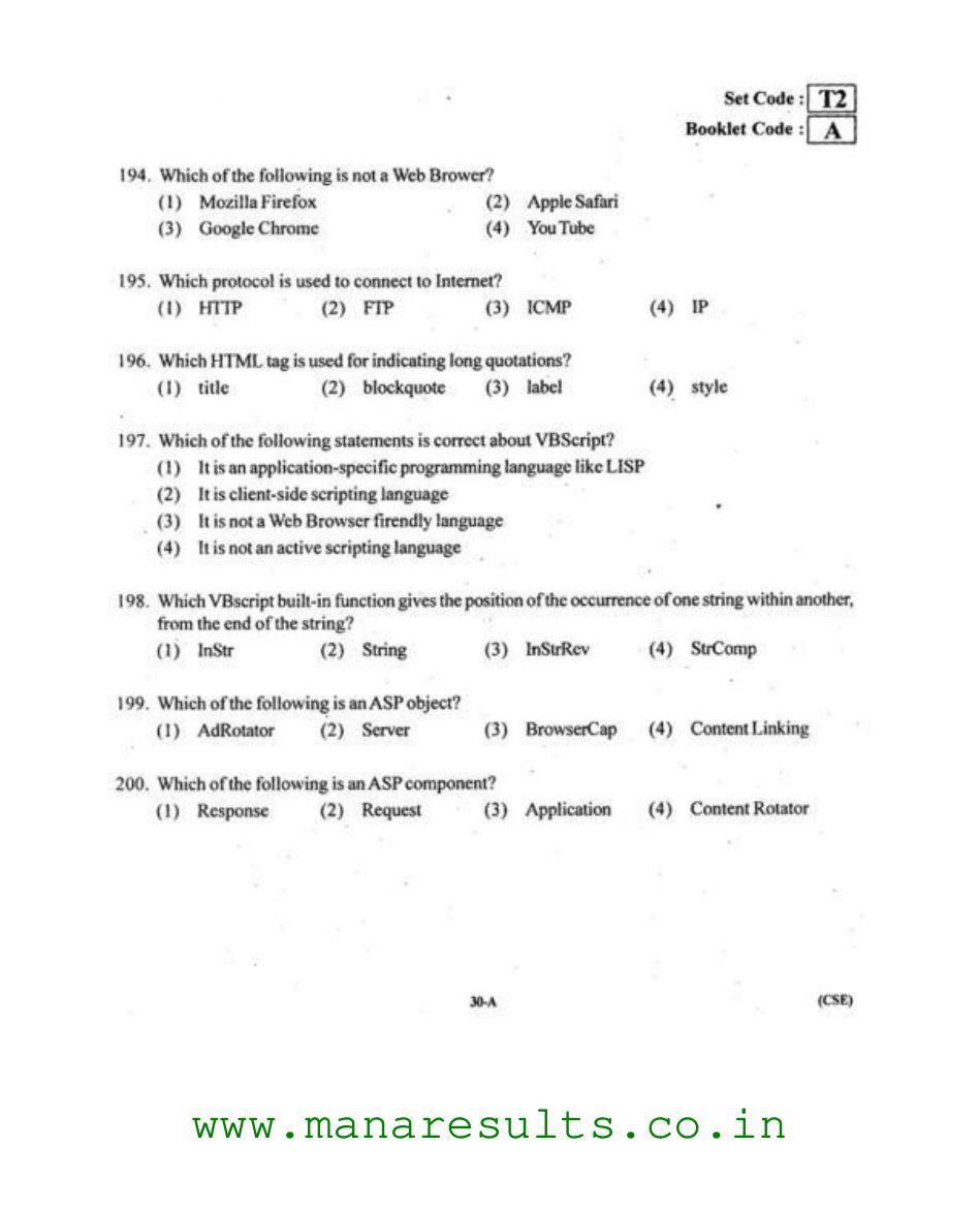 AP ECET 2015 Computer Science and Engineering Old Previous Question Papers - Page 29