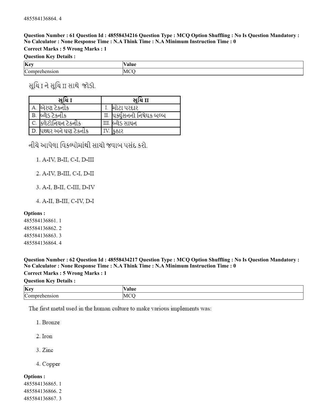 CUET 2023 English Gujarati Shift 3 Question Paper - 18 June 2023 - Page 50