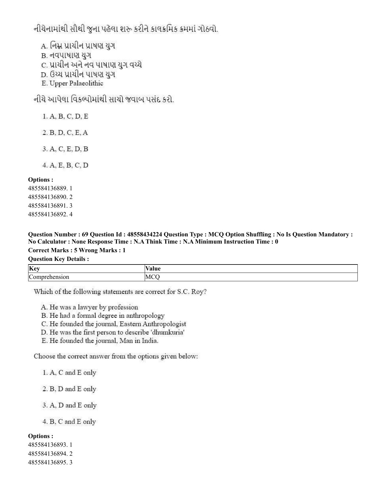 CUET 2023 English Gujarati Shift 3 Question Paper - 18 June 2023 - Page 57