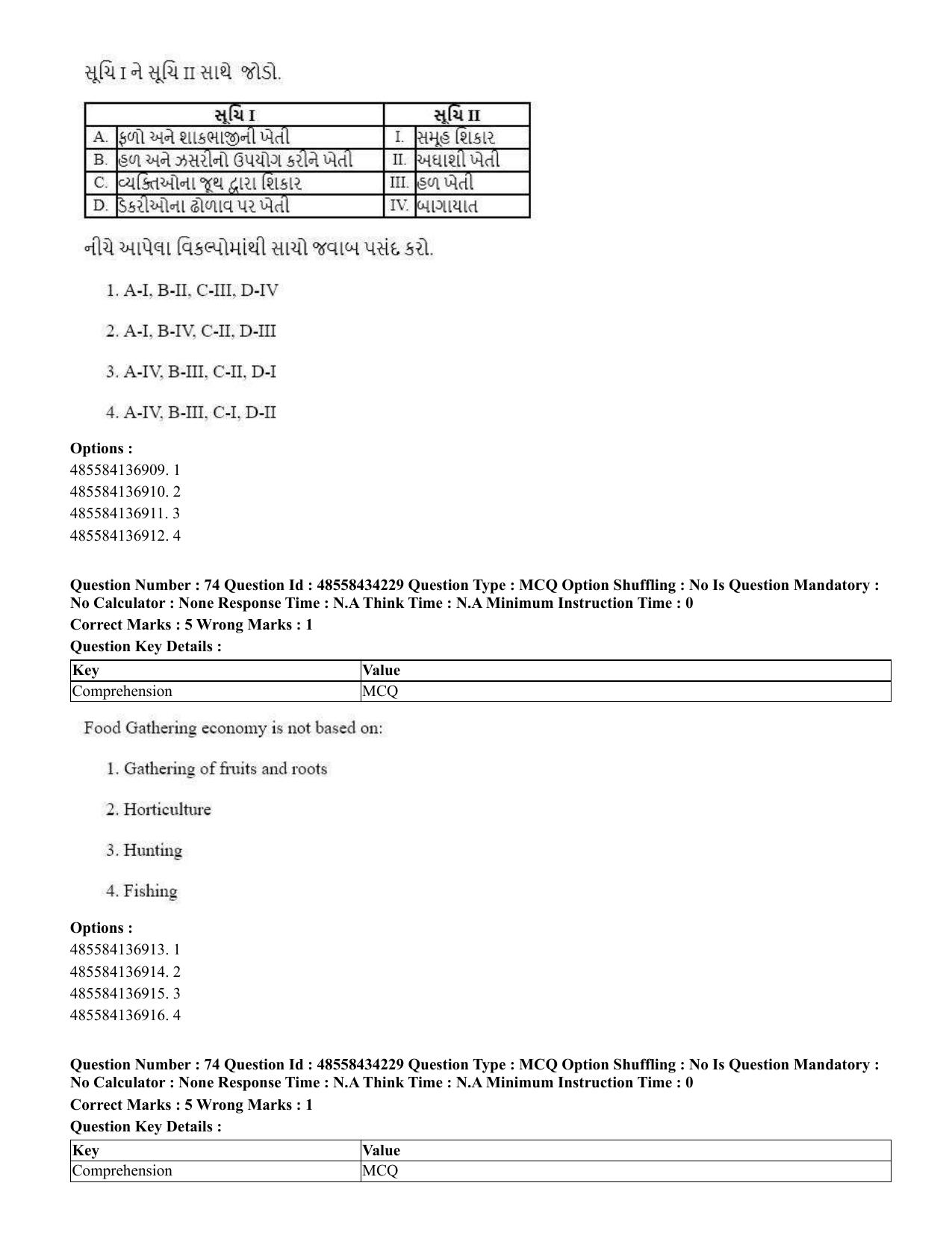 CUET 2023 English Gujarati Shift 3 Question Paper - 18 June 2023 - Page 63