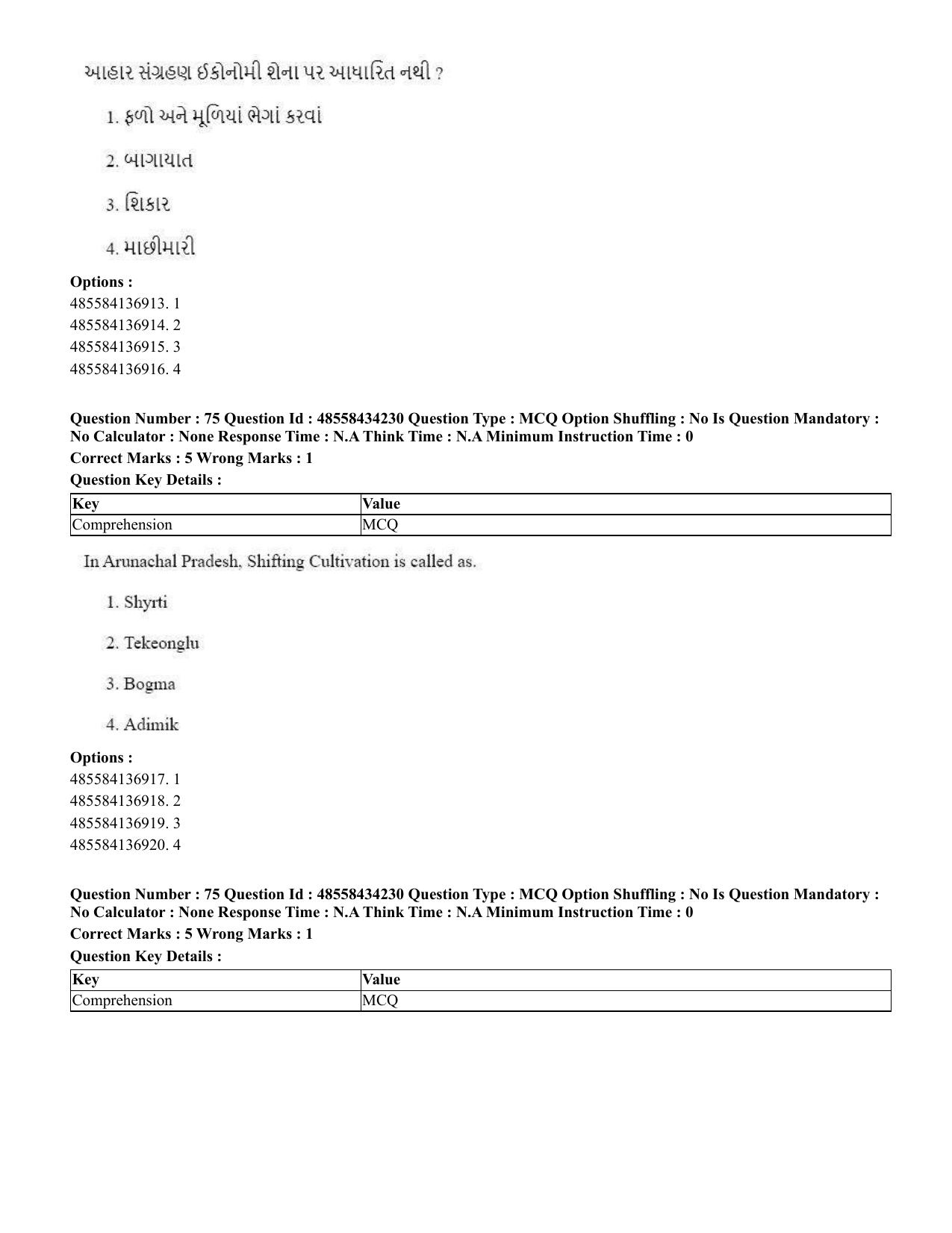 CUET 2023 English Gujarati Shift 3 Question Paper - 18 June 2023 - Page 64