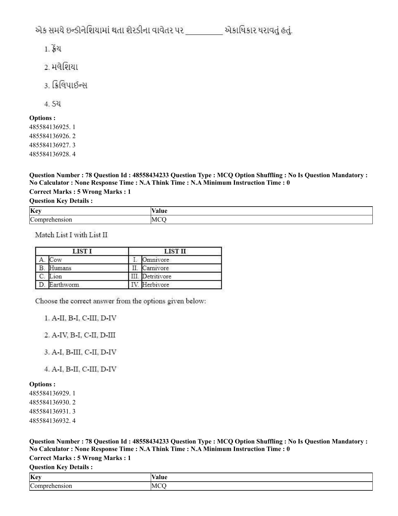 CUET 2023 English Gujarati Shift 3 Question Paper - 18 June 2023 - Page 67